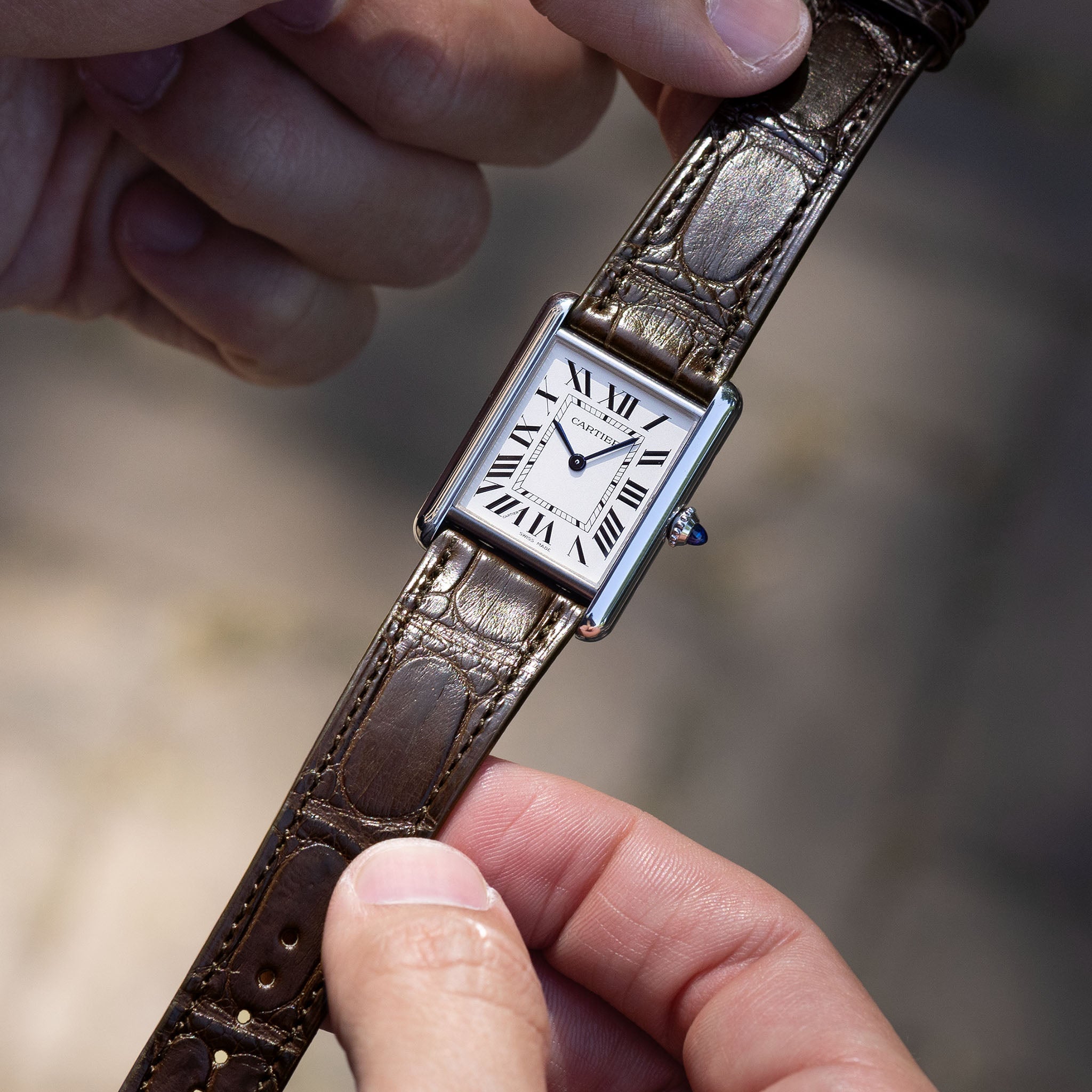 Premium Dark Chestnut Alligator Watch Strap