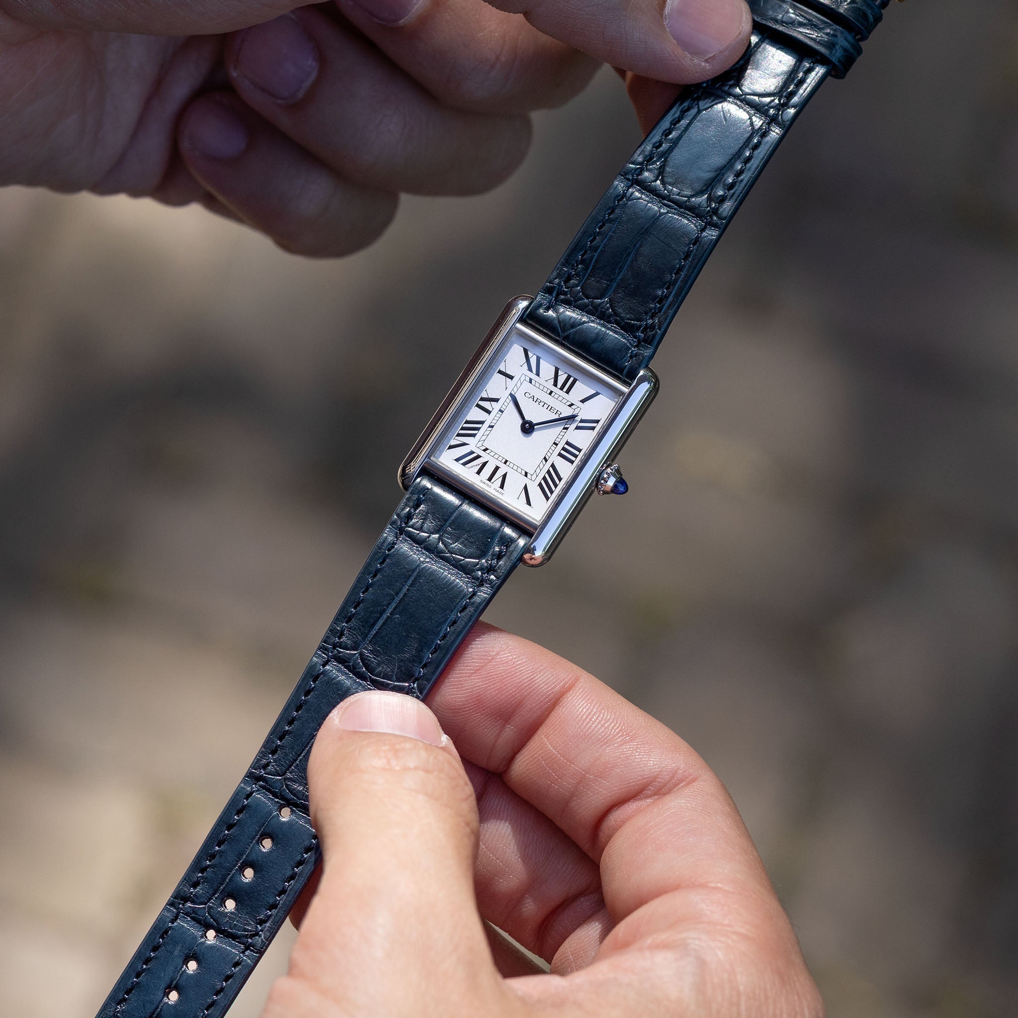 Premium Dark Blue Alligator Watch Strap