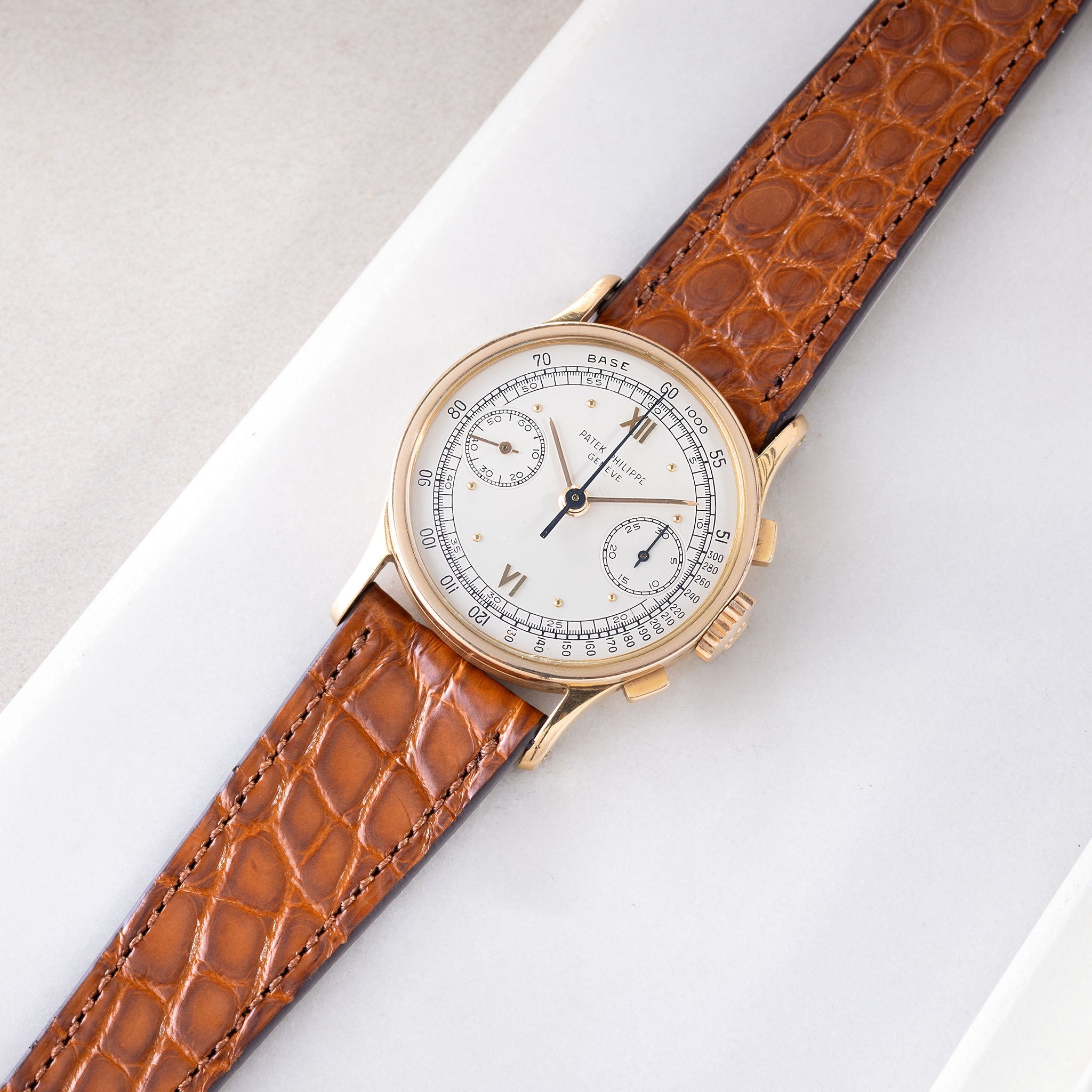 Strap for Patek Philippe 130 / 533 Chronograph - Cognac Brown Flank Alligator Watch Strap