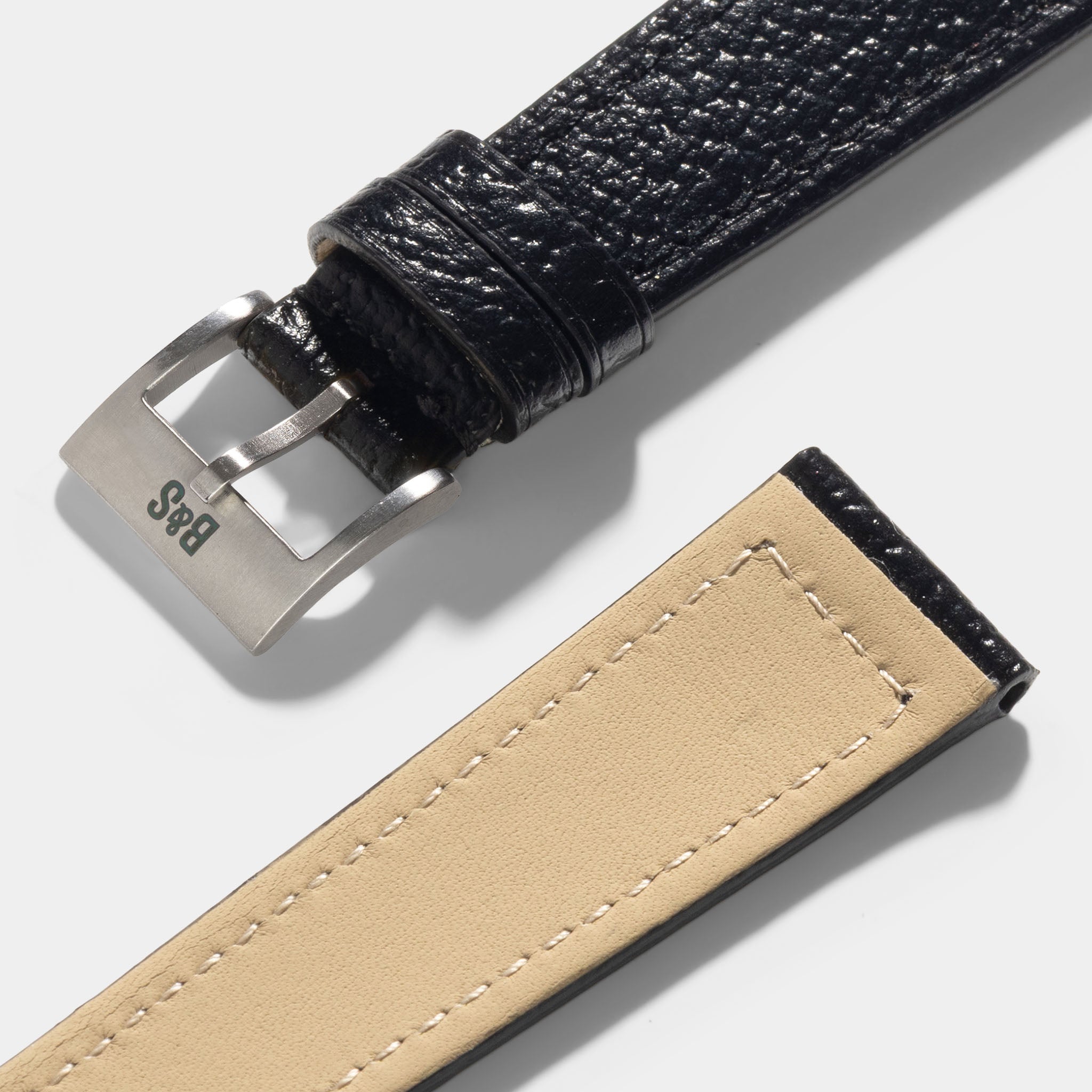 Black Boxed Pigskin Watch Strap – Classic Dress
