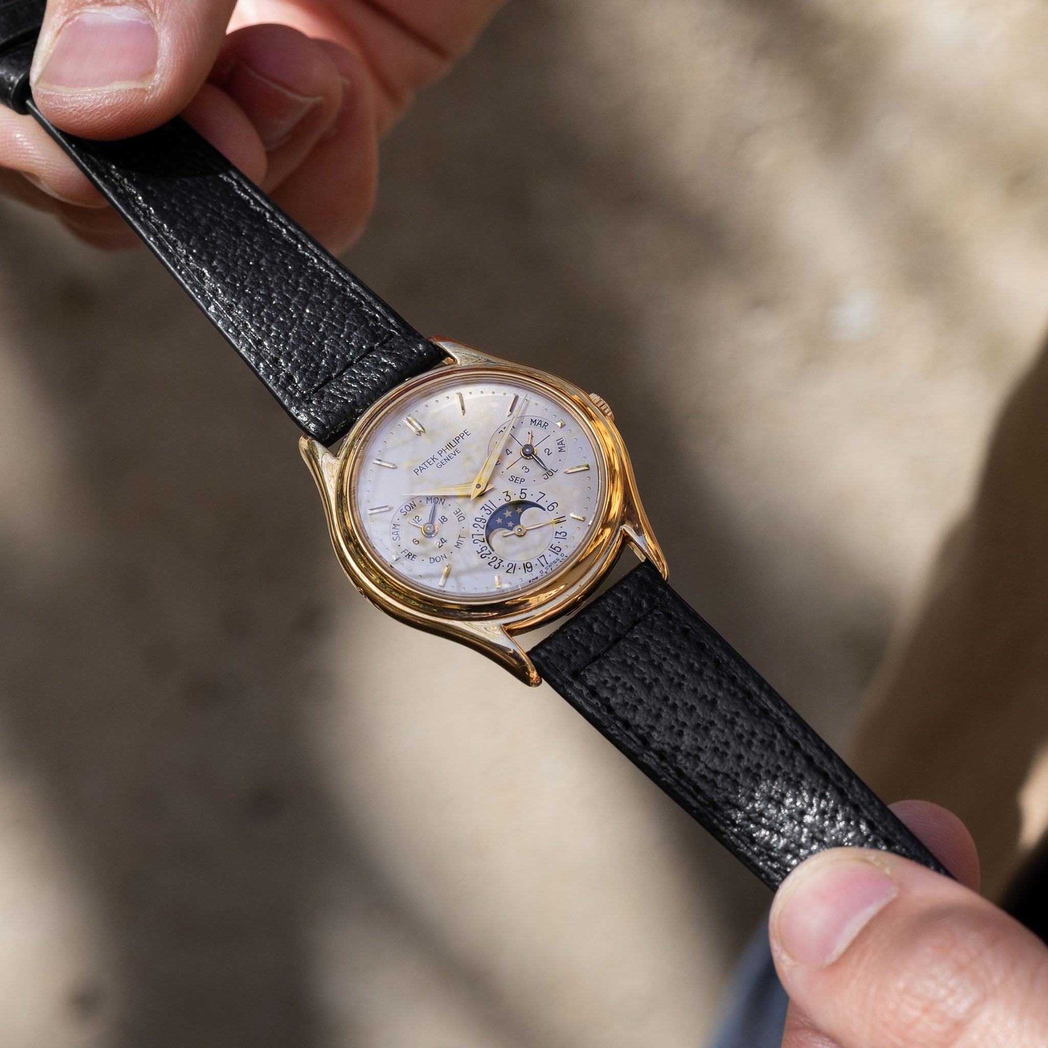Black Boxed Pigskin Watch Strap – Classic Dress