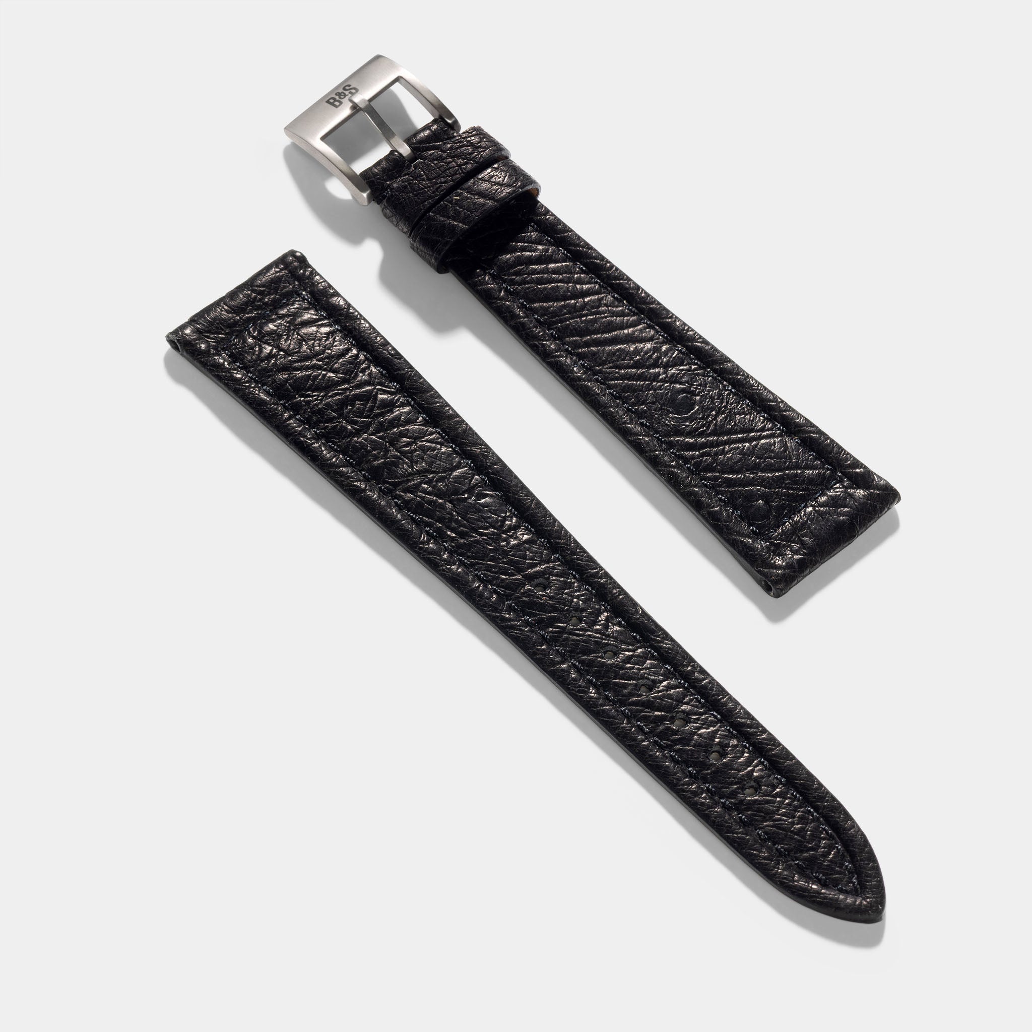 Strap for the Patek Philippe Calatrava - Black Sculptured Ostrich