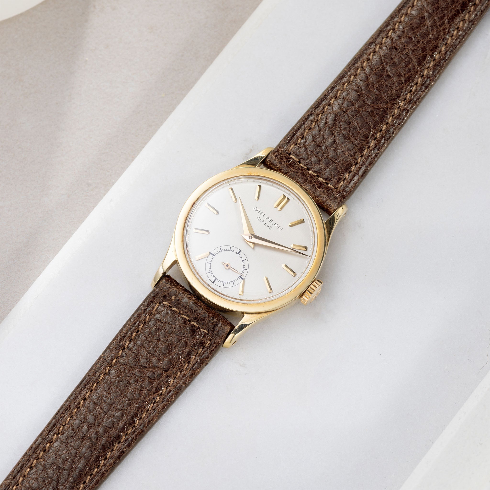 Soft Walnut Brown Boxed Calfskin Watch Strap - Classic Dress