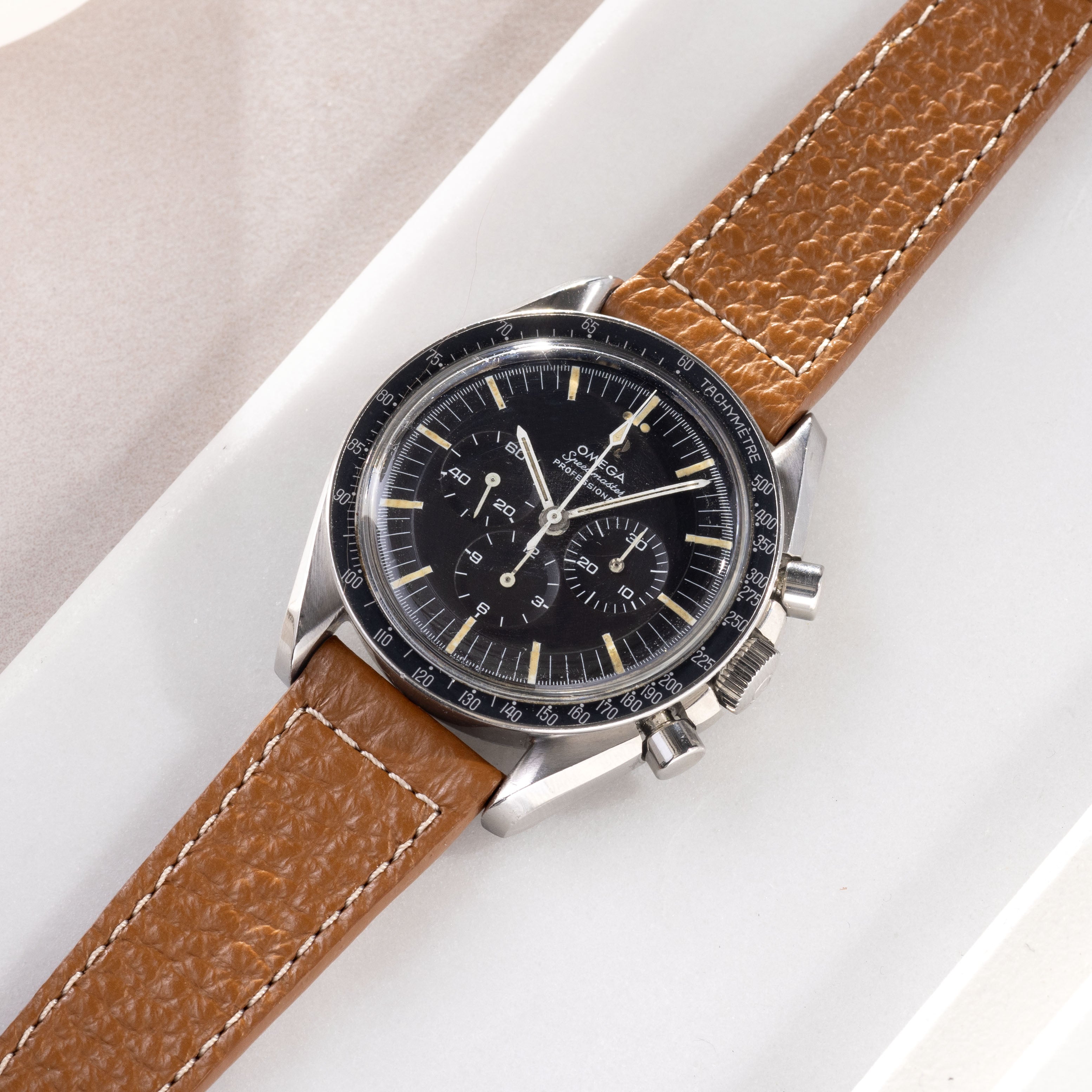 Grained Brown Leather Watch Strap