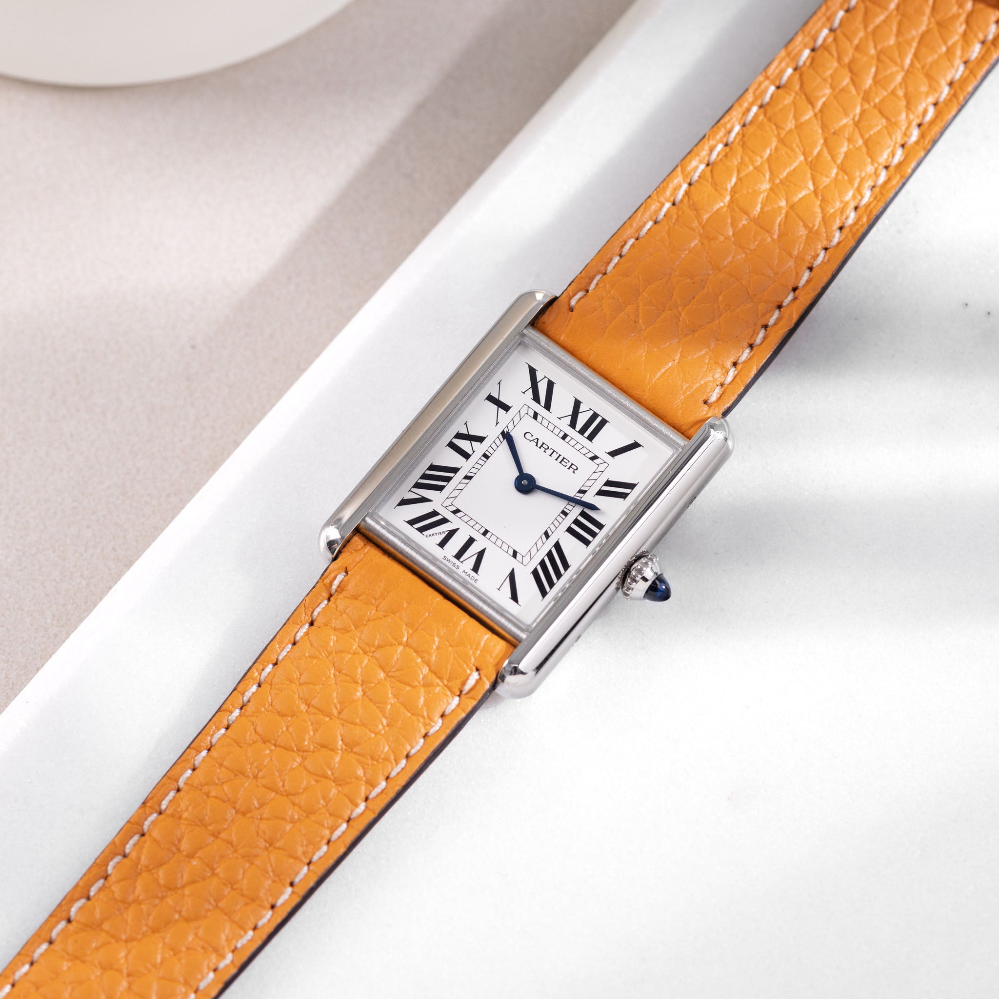Strap for Cartier Tank Must (2021-2024) - The Taurillon Moutarde