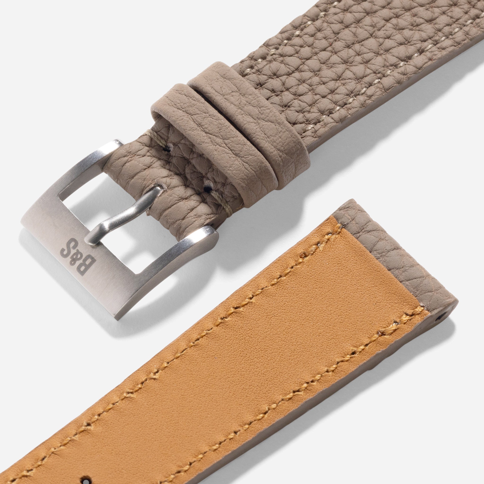 Grana Taupe Grey Tonal Leather Watch Strap