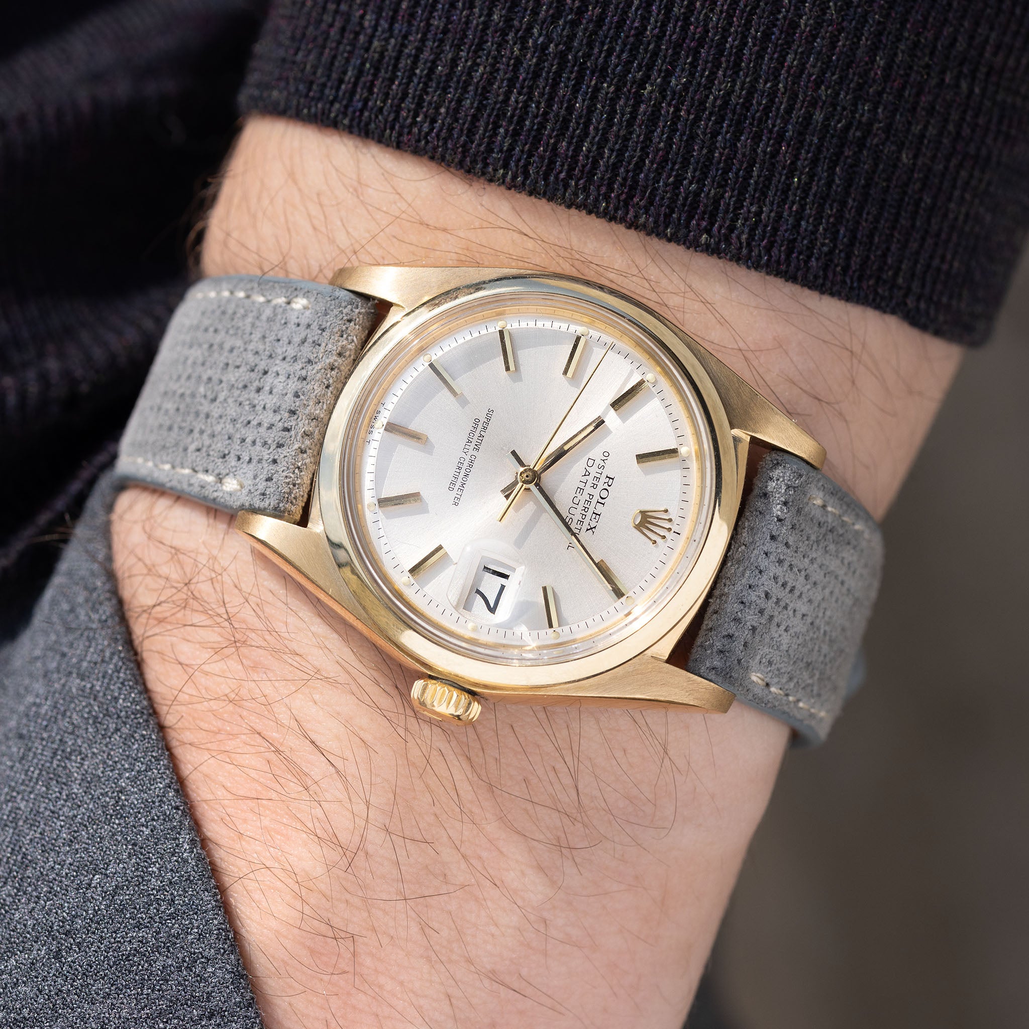 Rolex Datejust 18kt Yellow Gold Silver Dial Ref 1600