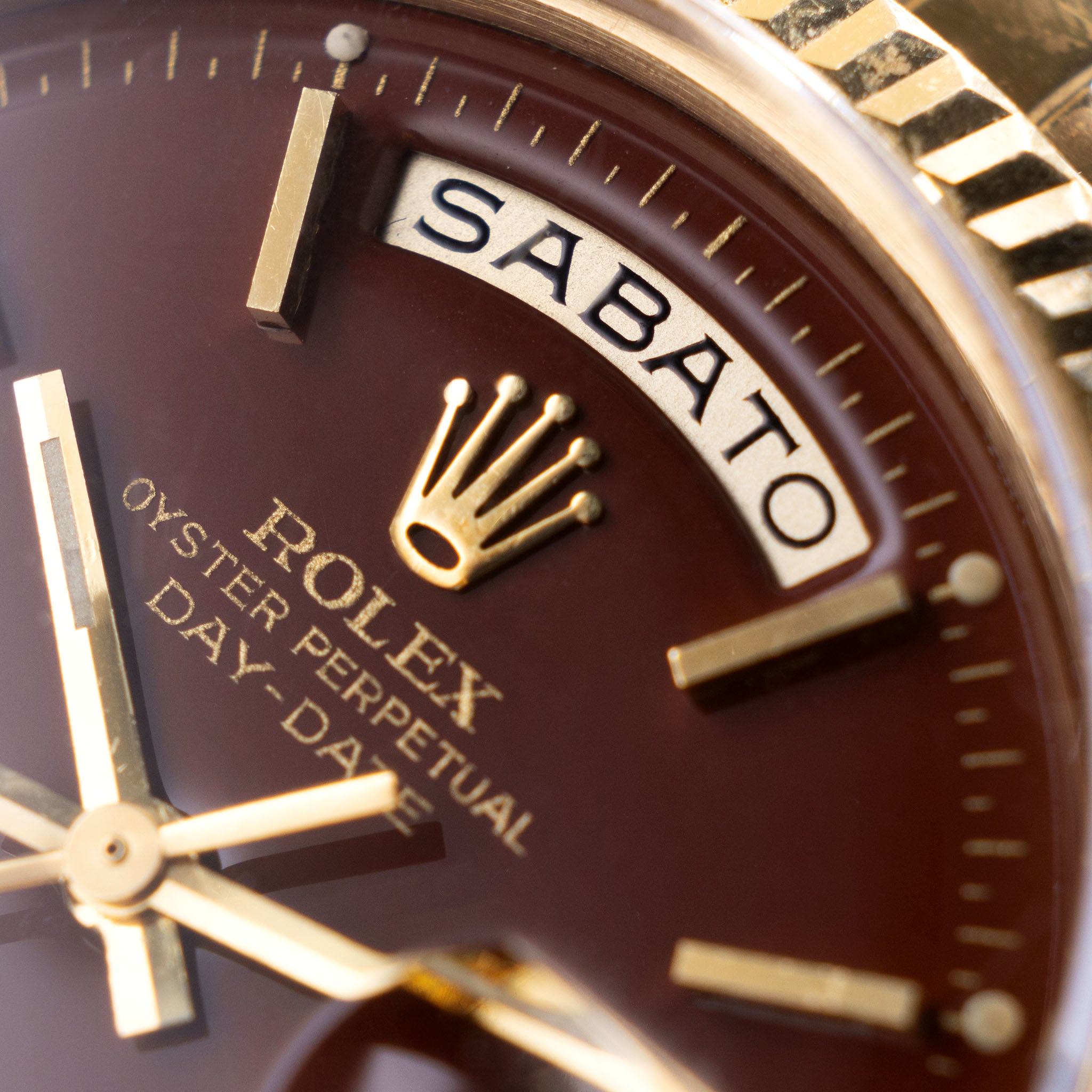 Rolex Day-Date Yellow Gold Oxblood Stella Dial Ref 1803