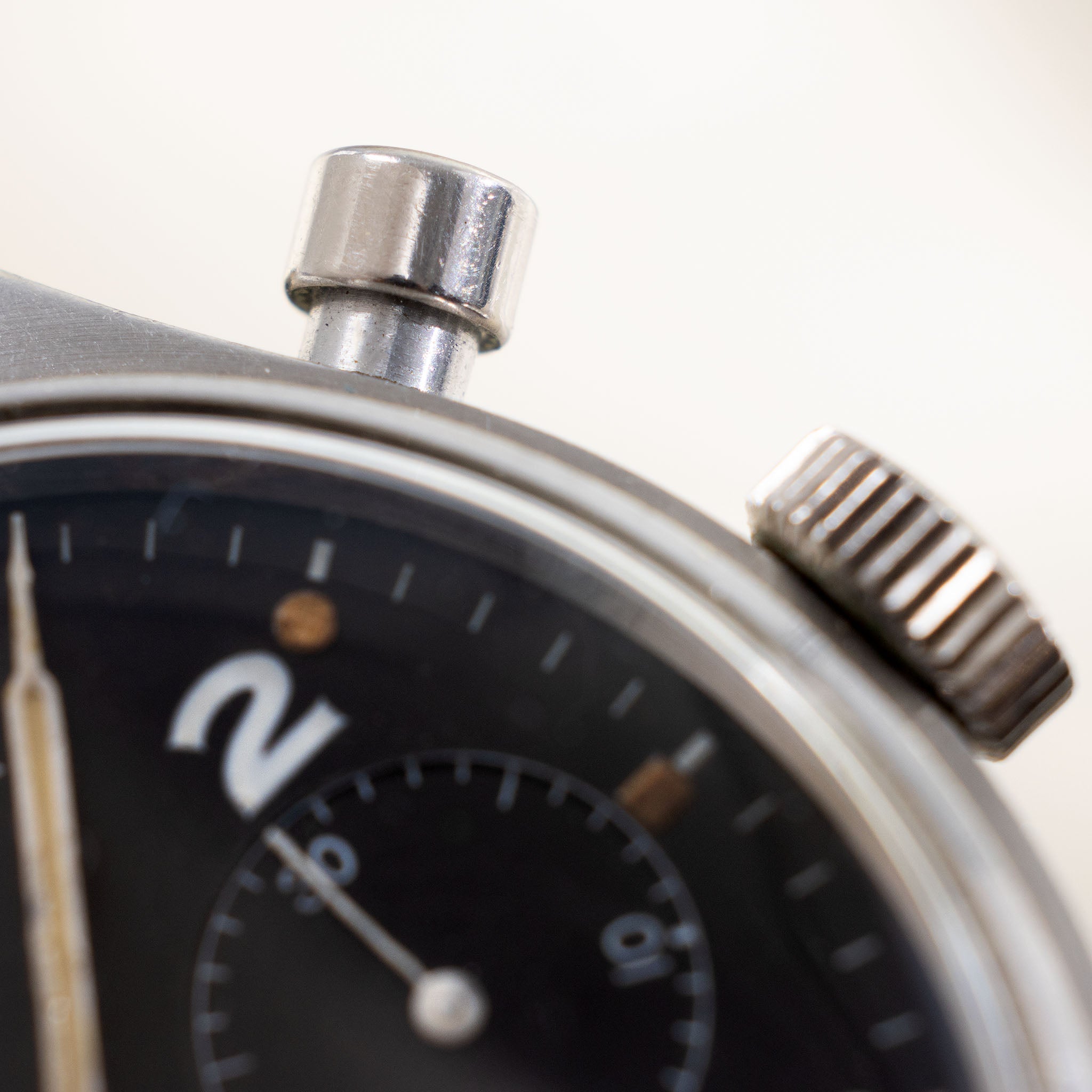 Lemania Military Mono Pusher Chronograph Black Dial, Second Series for British Armed Forces