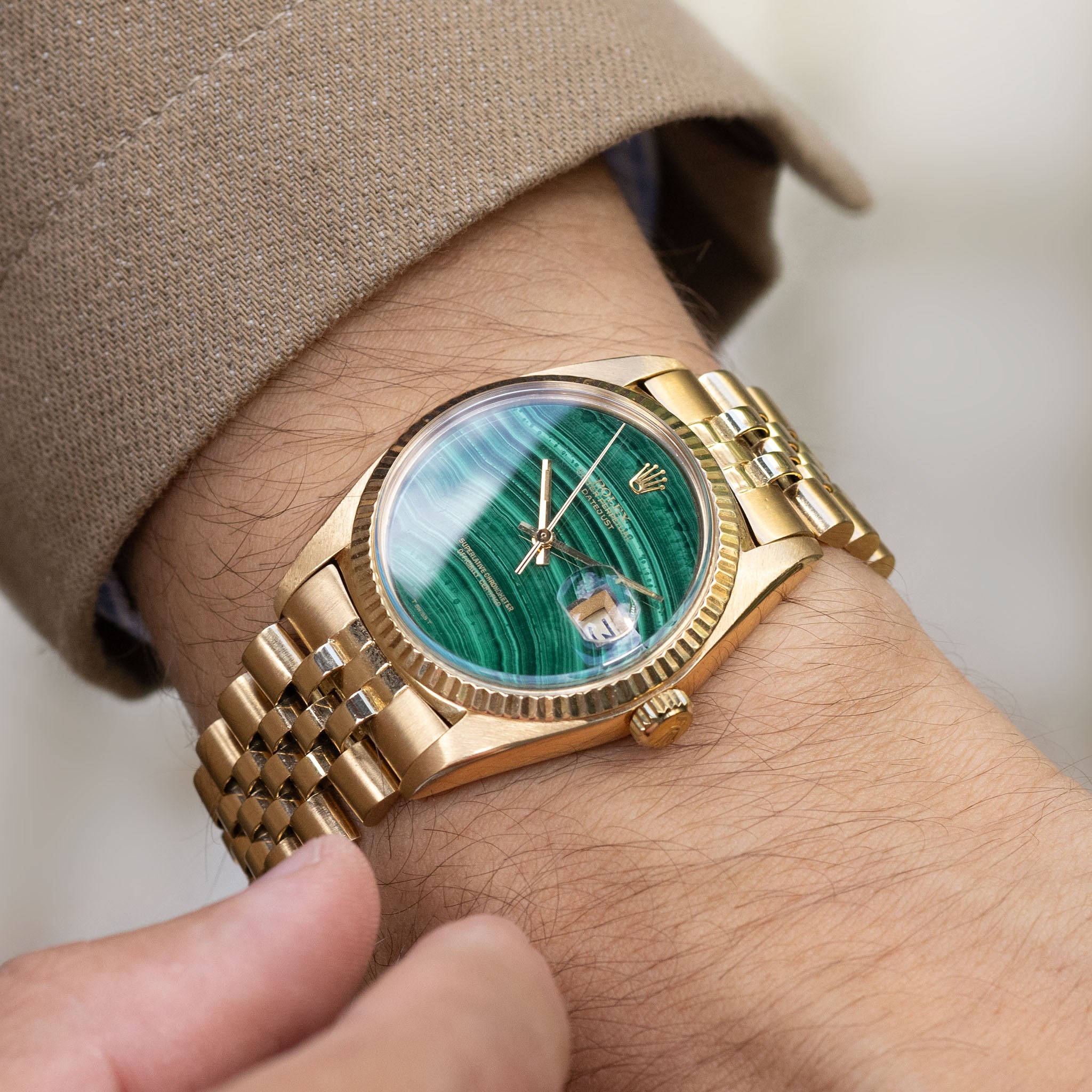 Rolex Datejust 1601/8 Malachite stone dial
