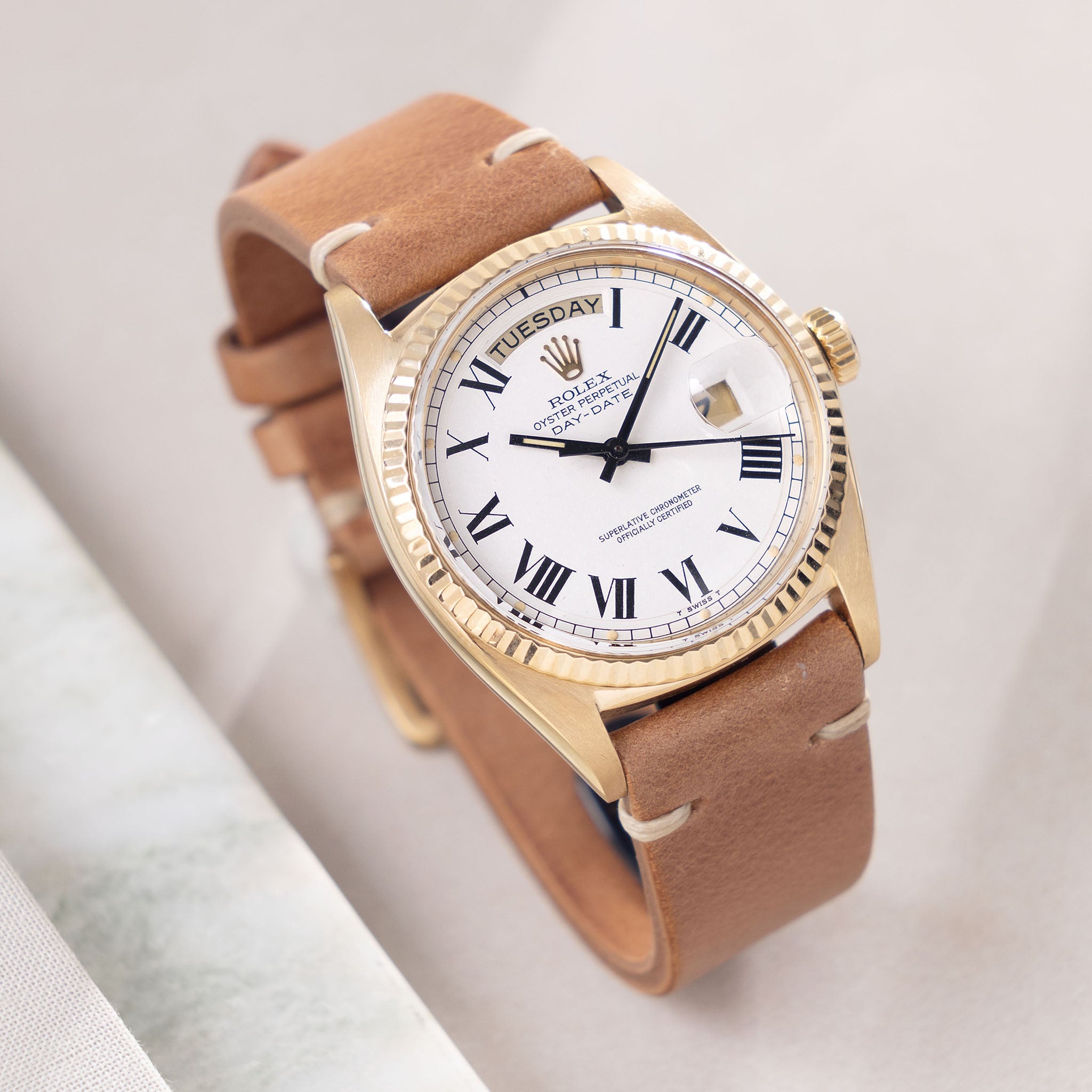 Rolex Day-Date White Buckley Dial Ref. 1803