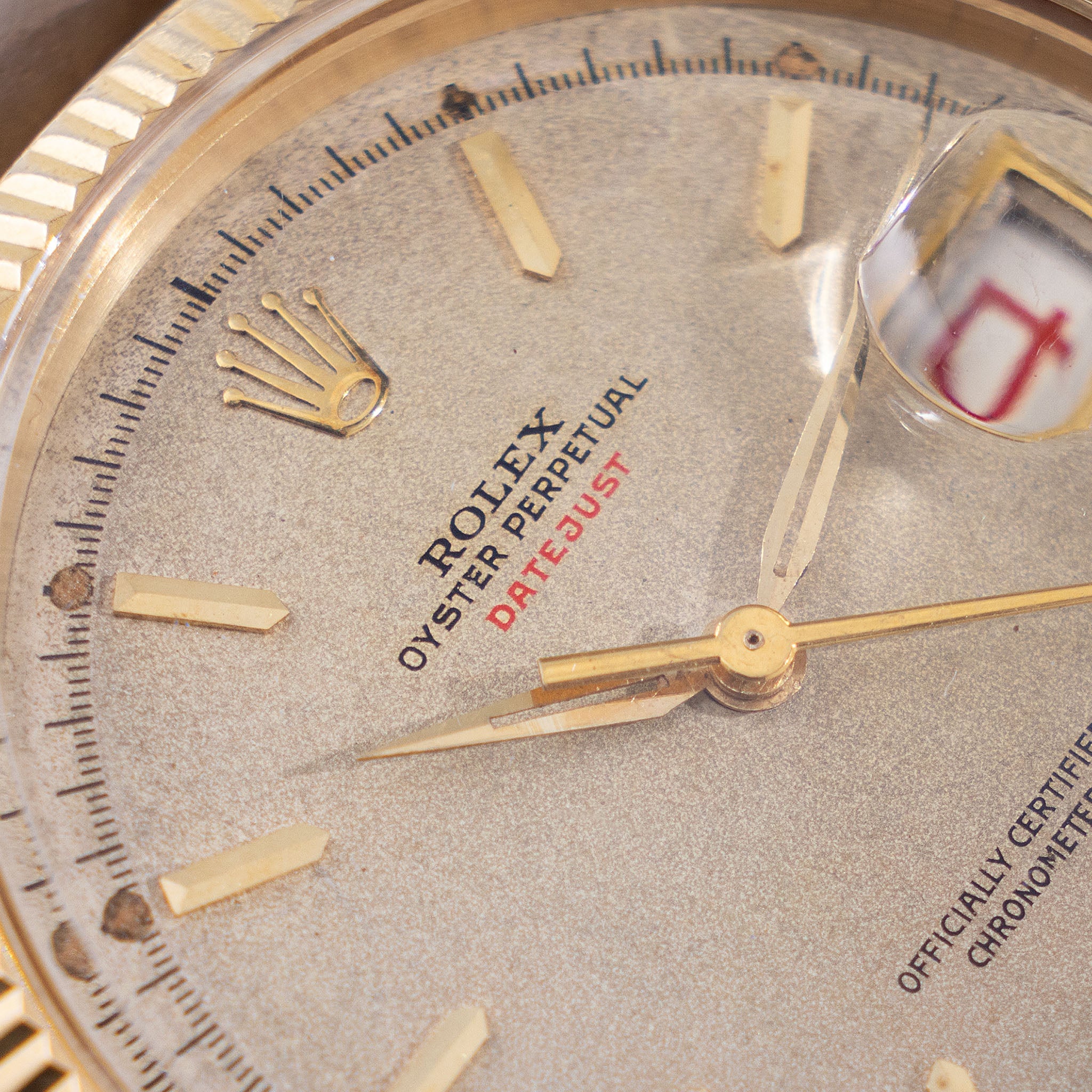 Rolex Datejust Ref. 6305 Ovettone with "Swiss Only" Red Writing Dial and Roulette Date