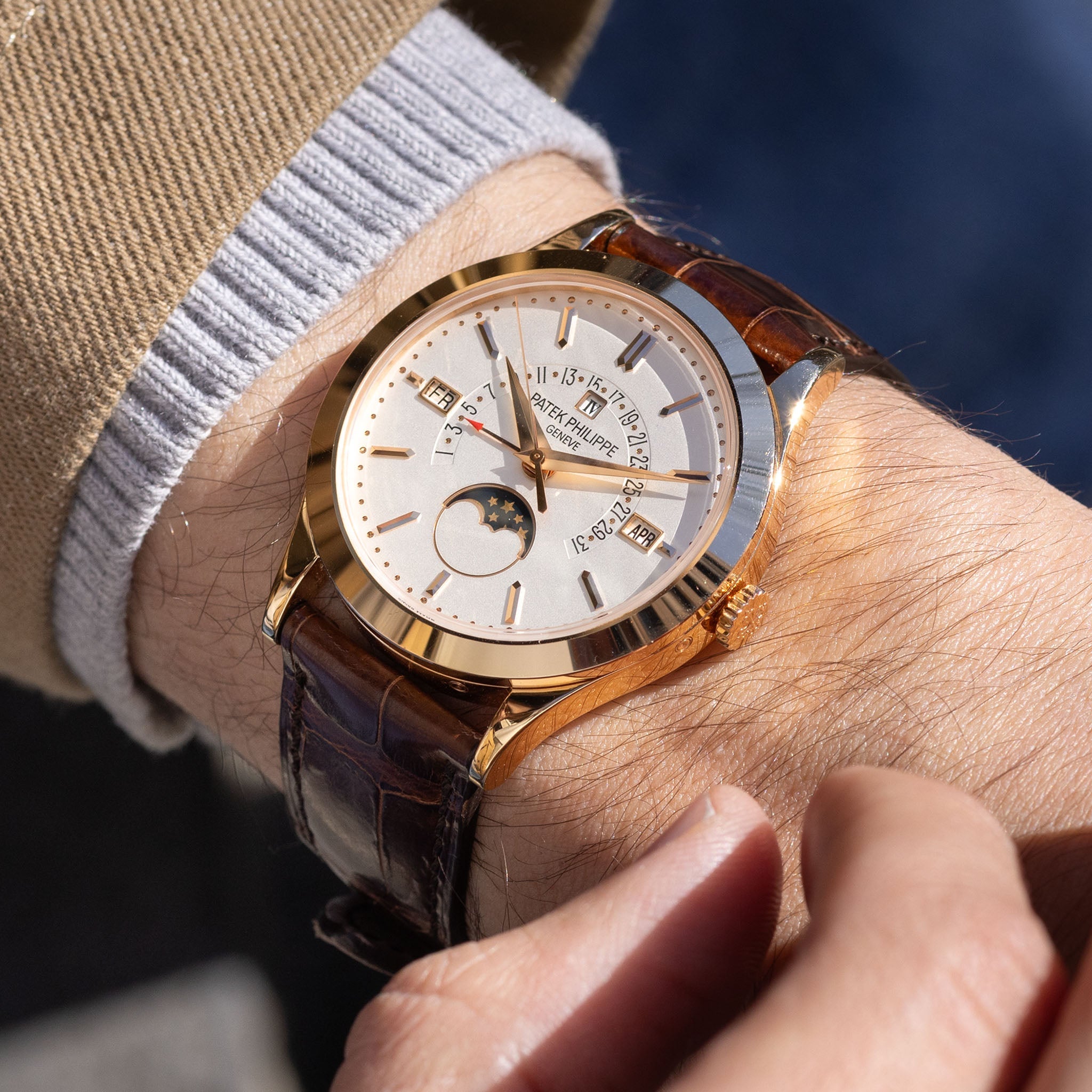 Patek Philippe 5496R Retrograde Perpetual Calendar in 18K Rose Gold Box And Paper Set