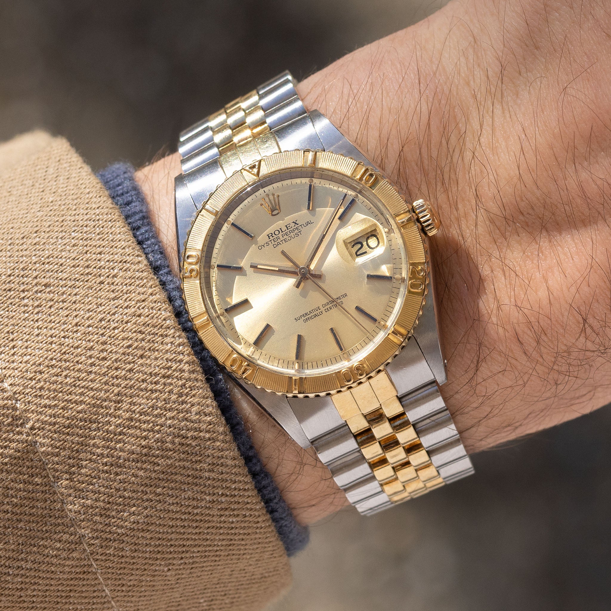 Rolex Datejust "Turnograph "Champagne dial ref 1625 /3 steel and gold execution