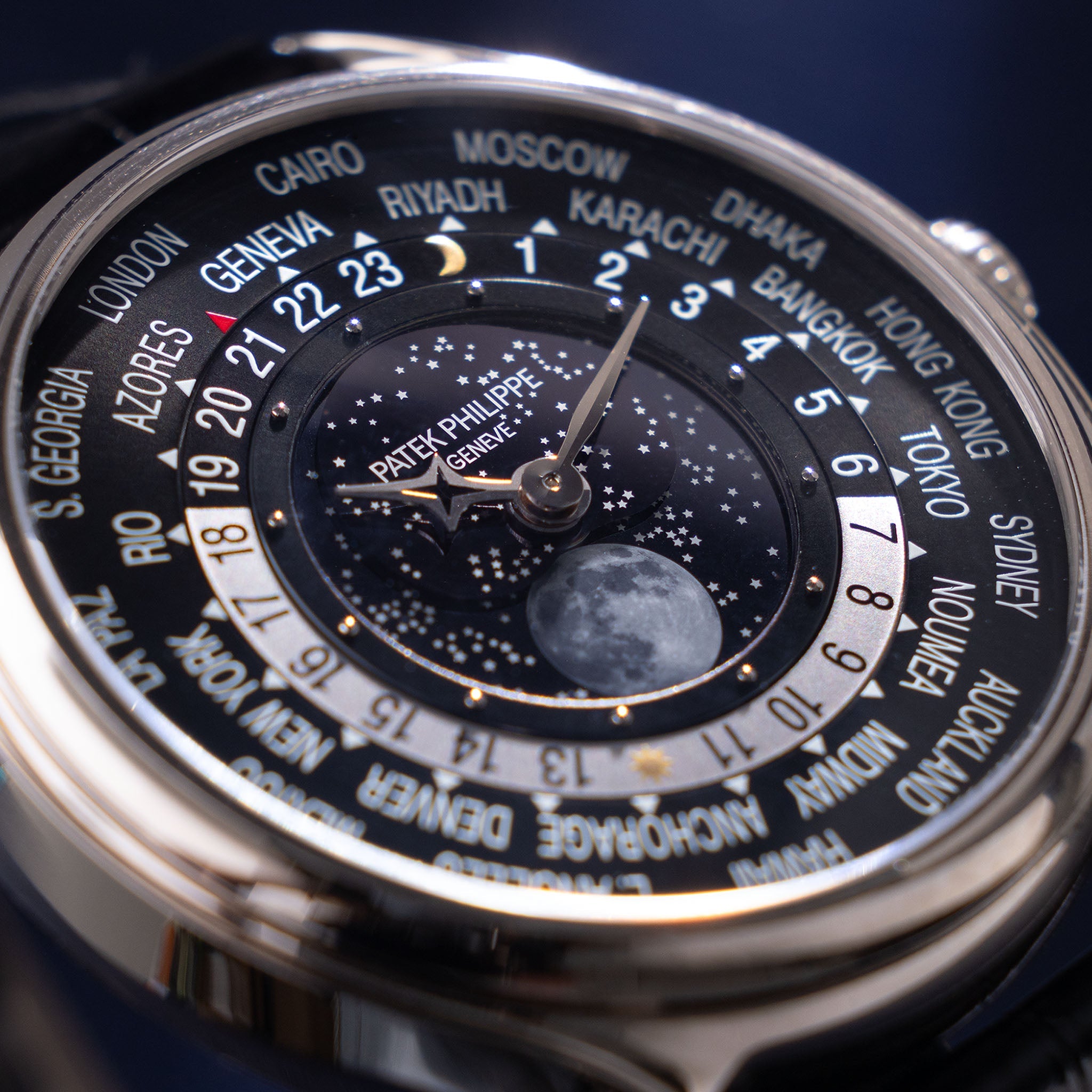 Patek Philippe World Time Moonphase 5575G "175th Anniversary" in 18k White Gold full set