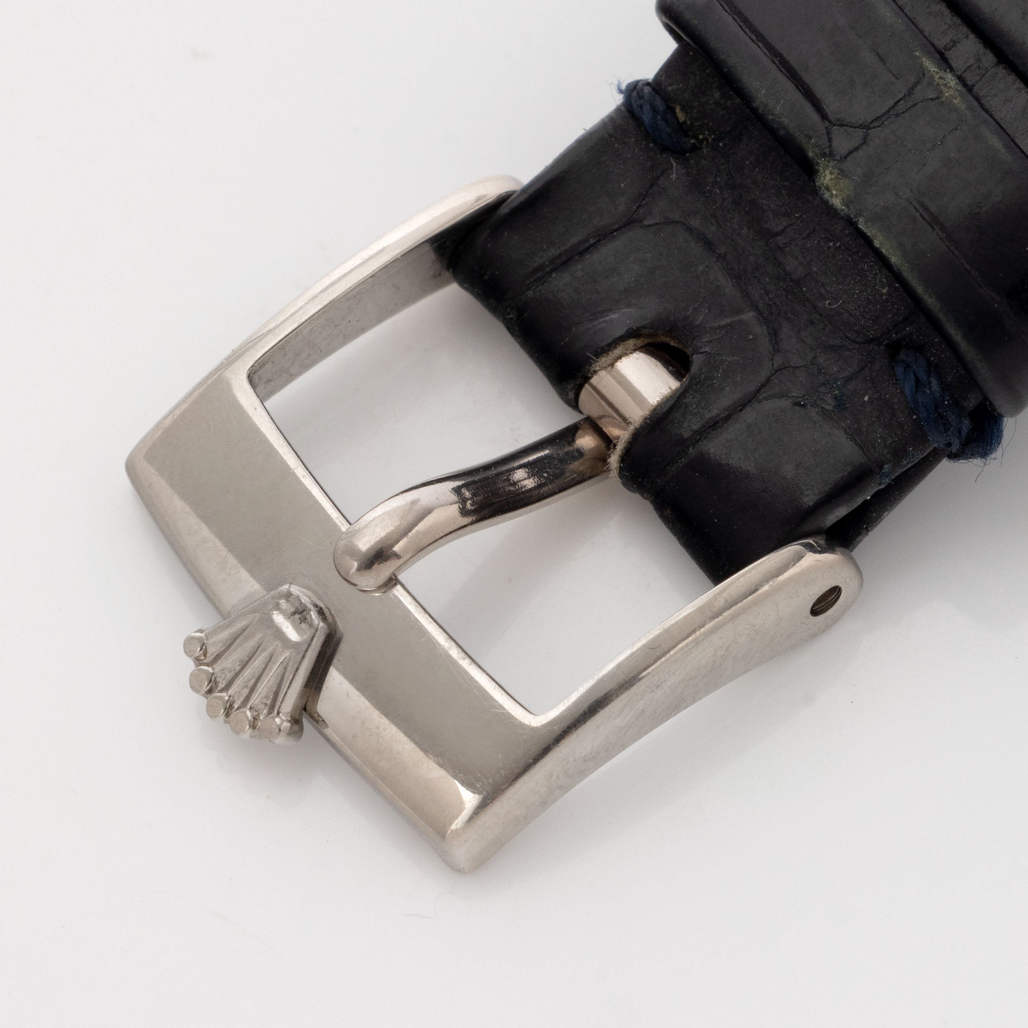 Rolex Cellini Blue Dial Rectangular Case in 18K White Gold Ref. 4113 Box and Paper Set