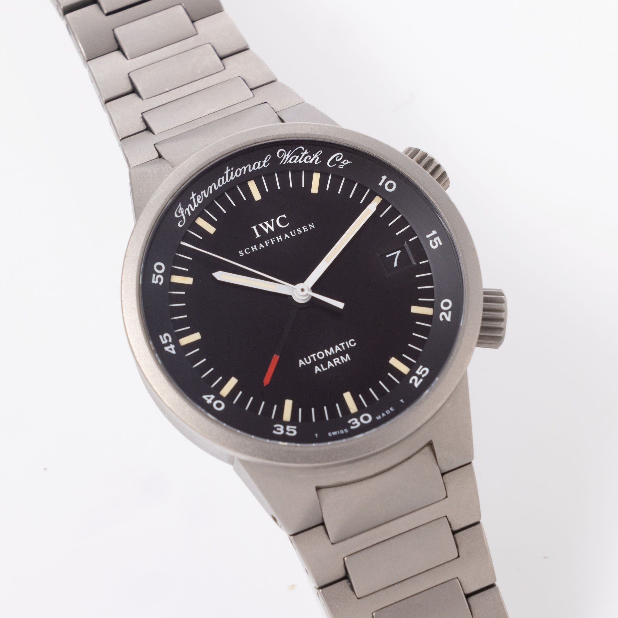 IWC GST Alarm watch black dial ref IW353701 in Titanium