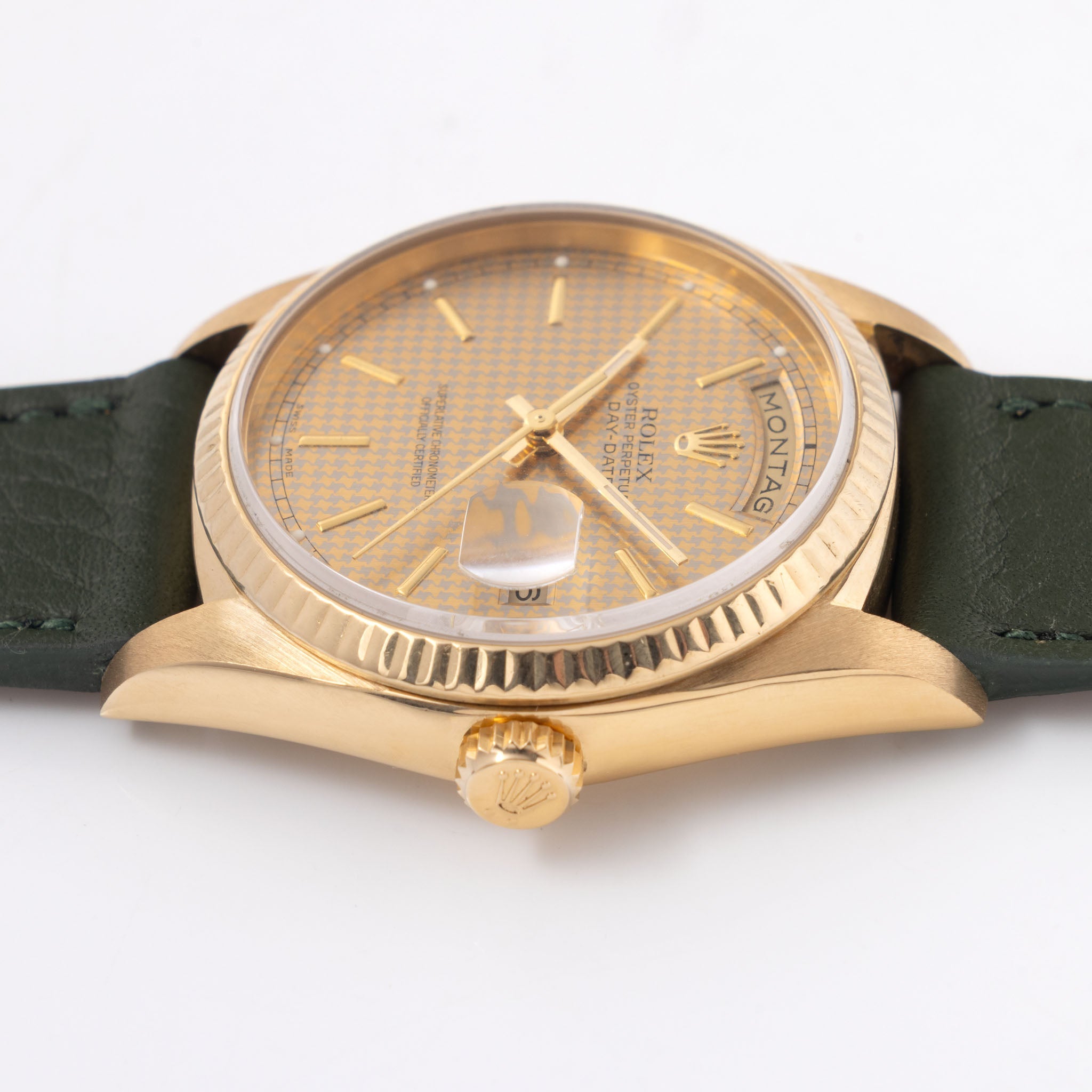 Rolex Day-date Houndstooth dial ref 18038 in 18 k yellow gold