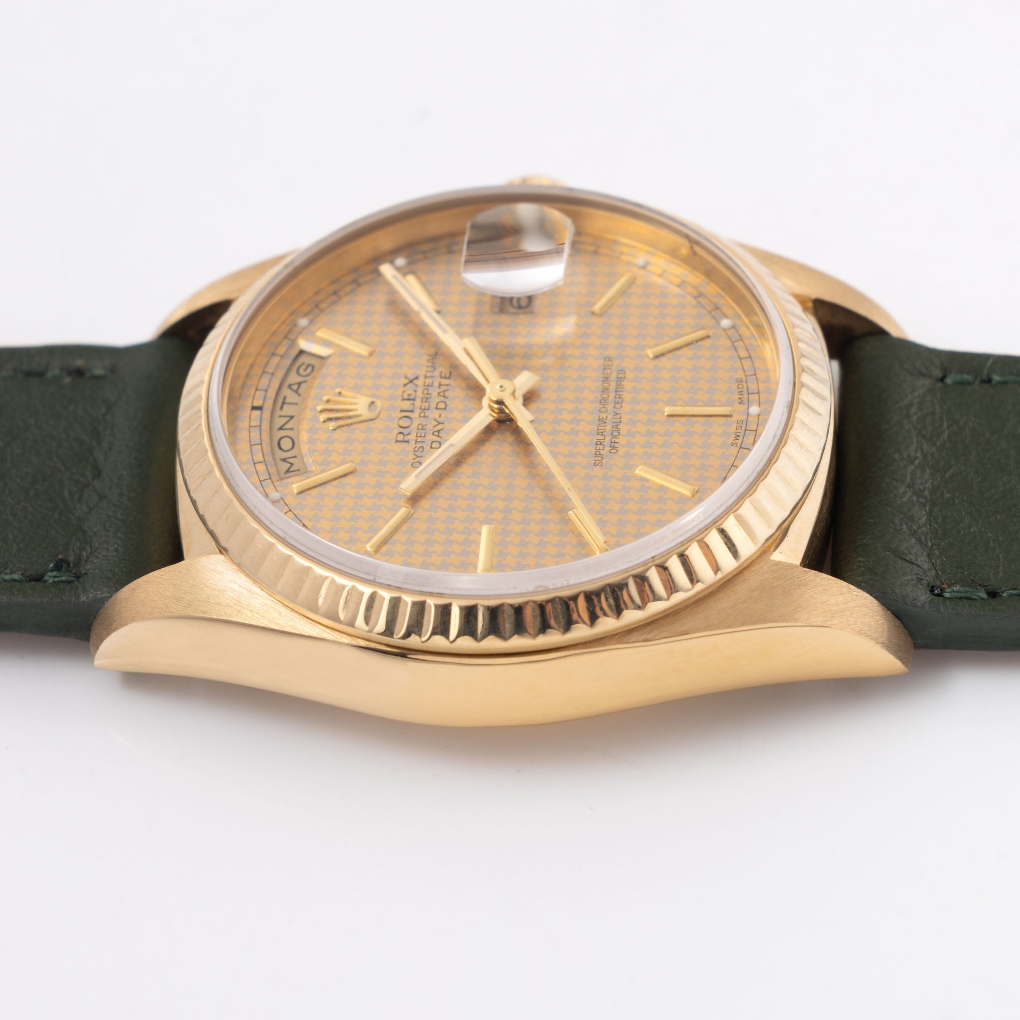 Rolex Day-date Houndstooth dial ref 18038 in 18 k yellow gold