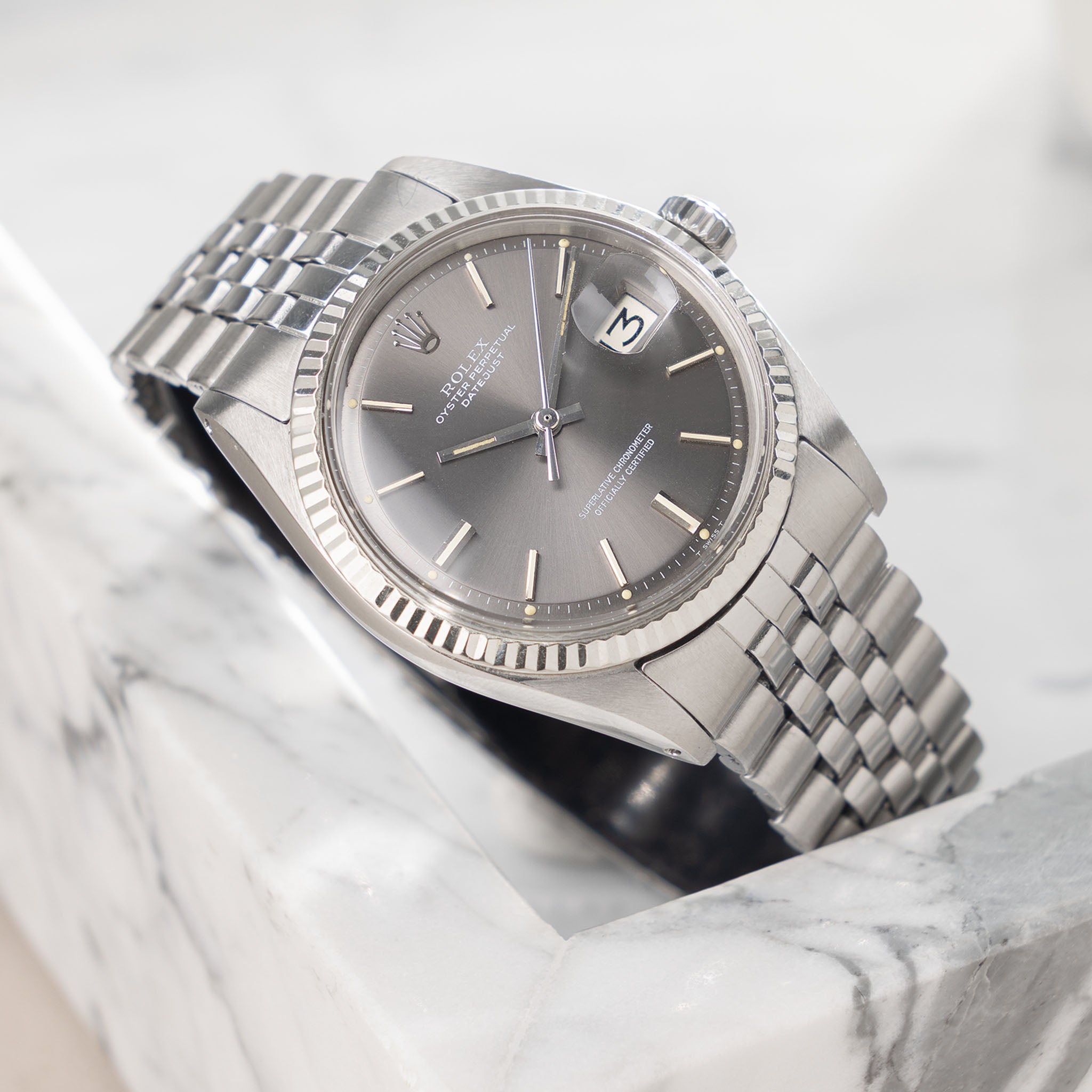 Rolex Datejust 1601 Grey Soleil Dial
