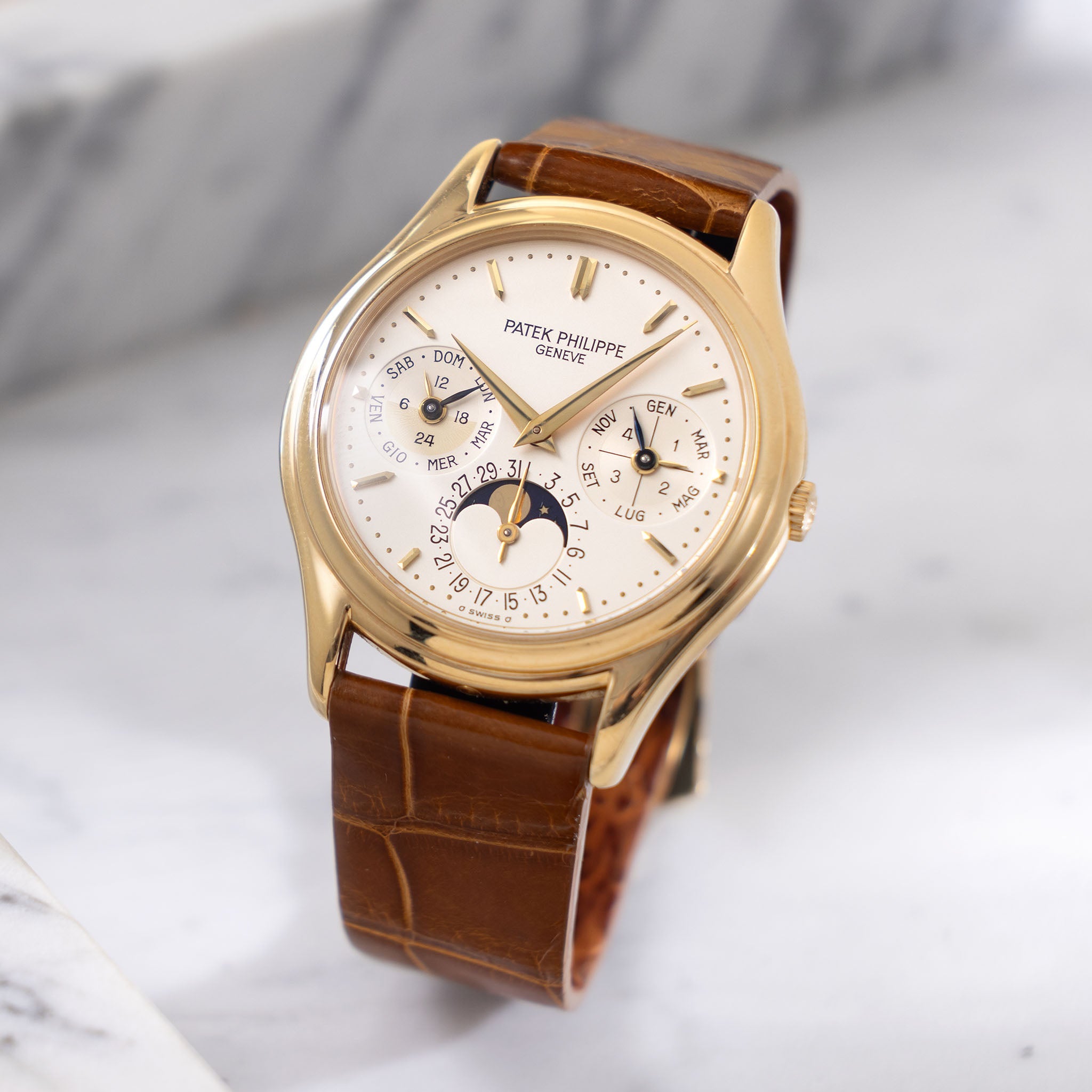 Patek Philippe Perpetual Calendar 3940J 2nd Series with Box and Papers in 18k Yellow Gold
