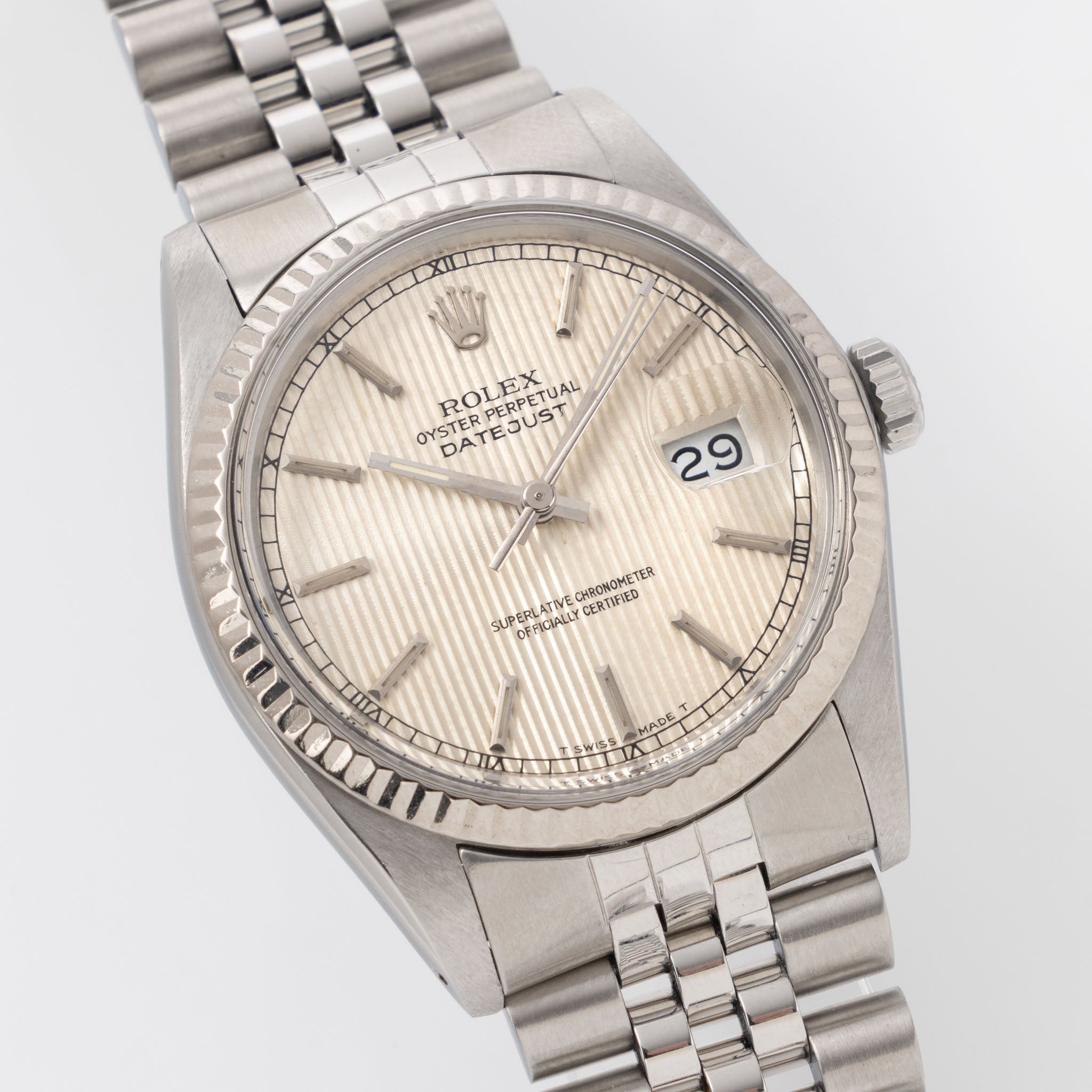 Rolex Datejust 16014 Silver Tapestry Dial