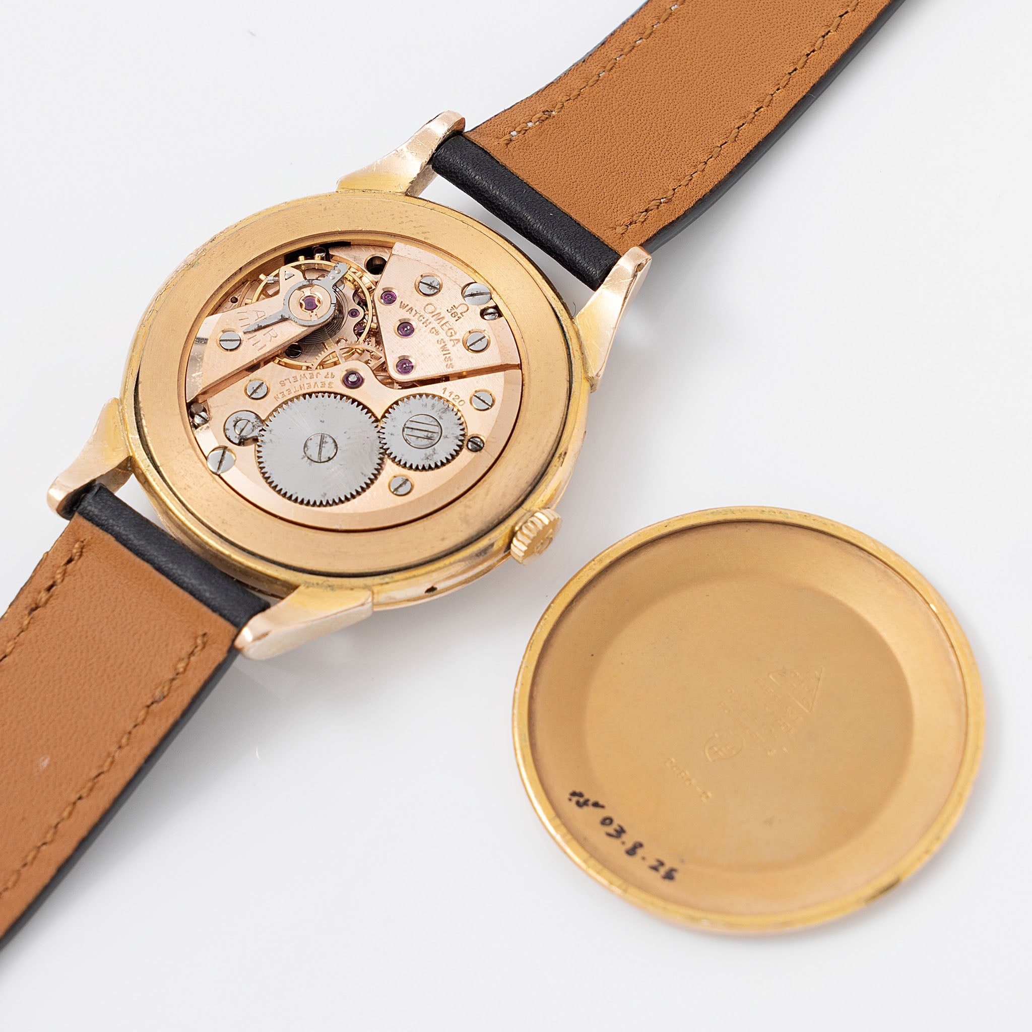 Omega Cosmic 2486-2 Jumbo Black Farsi Numerals Dial Pink Gold Plated