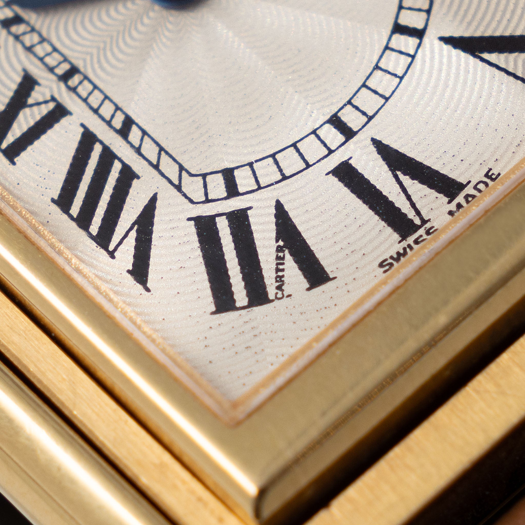 Cartier Basculante 2391 Guilloché Dial in 18k Yellow Gold Millennium  Limited Edition