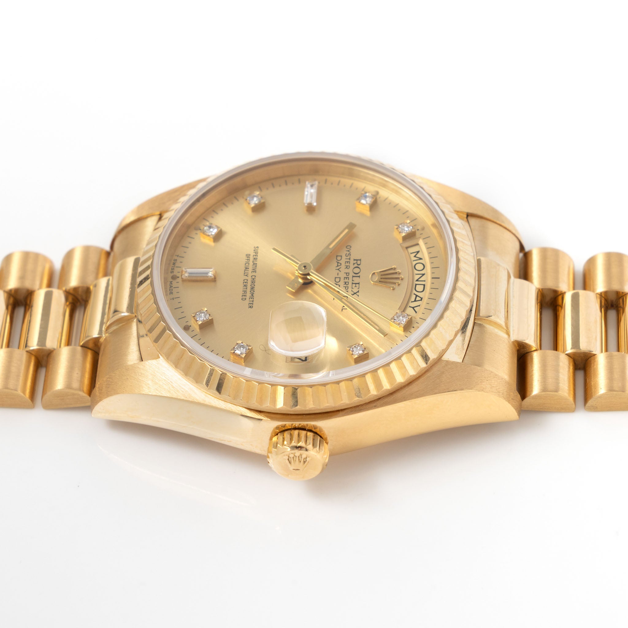 Rolex Day-Date 18038 Champagne Diamond Markers Dial 