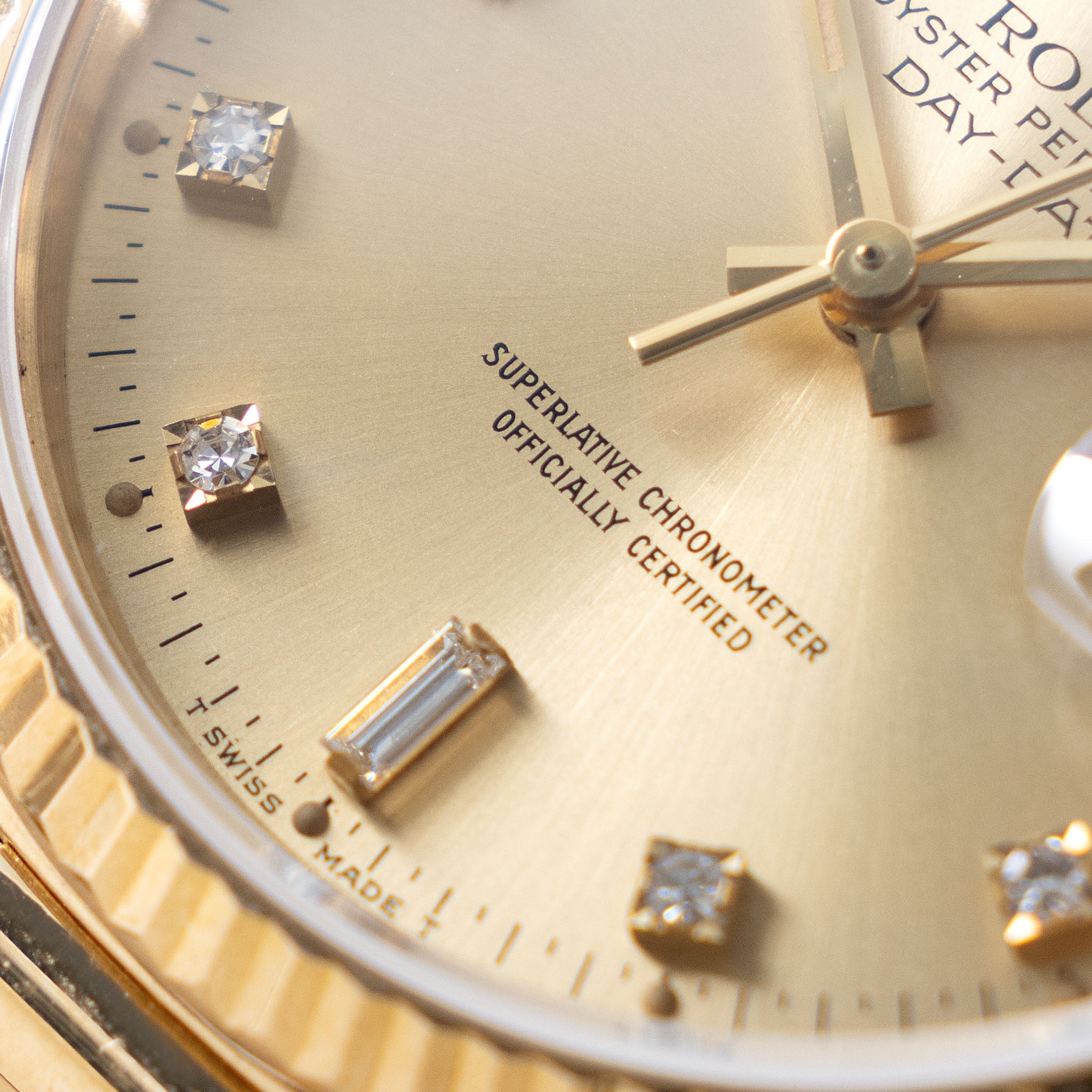 Rolex Day-Date 18038 Champagne Diamond Markers Dial 