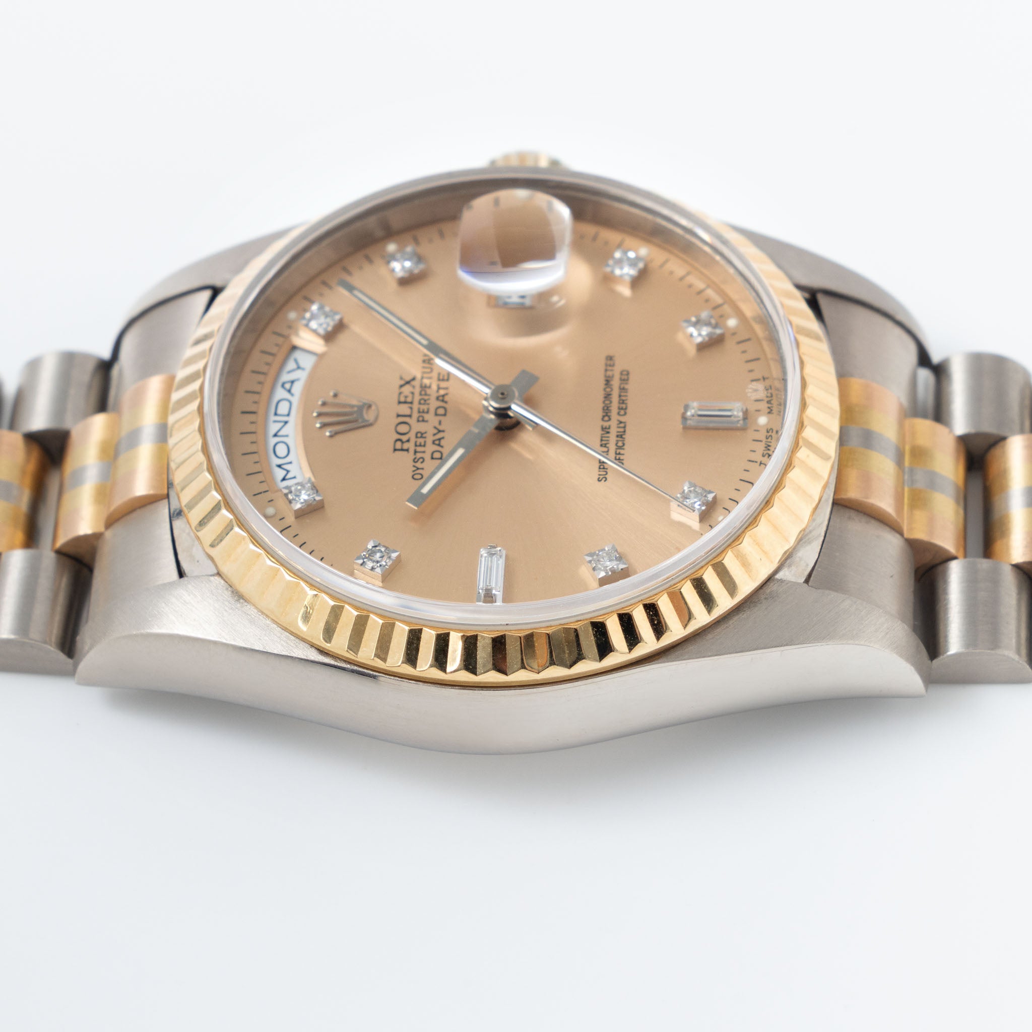Rolex Day-date Tridor Peach Diamond Marker Dial  with Original Guarantee Paper ref 18239B