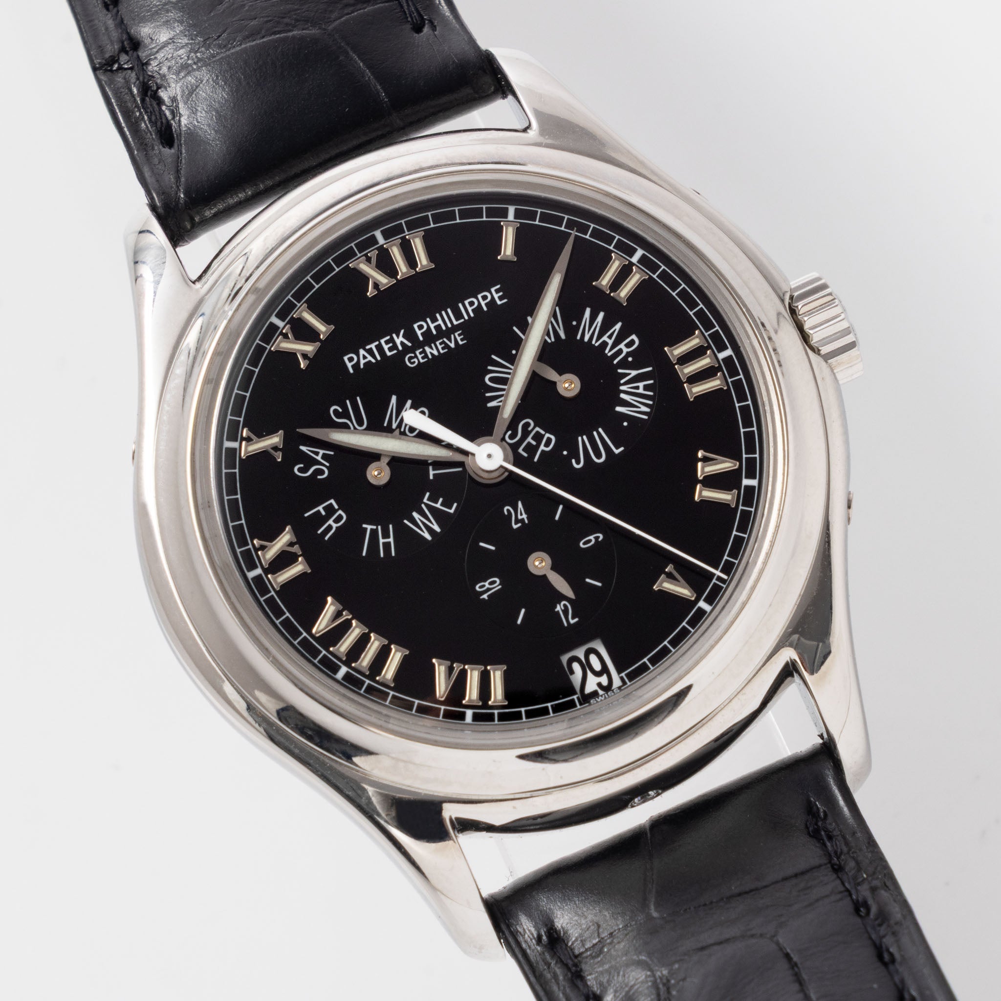 Patek Philippe Annual Calendar 5035P Black Dial in Platinum with Box