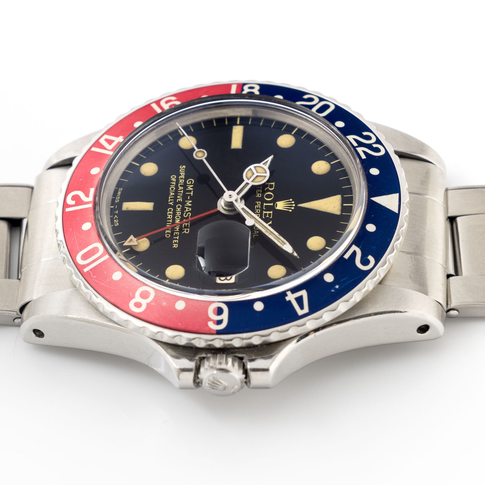 Rolex GMT-Master 1675 Super Glossy Gilt Dial with Original Punched Papers Box and Rolex Service Card