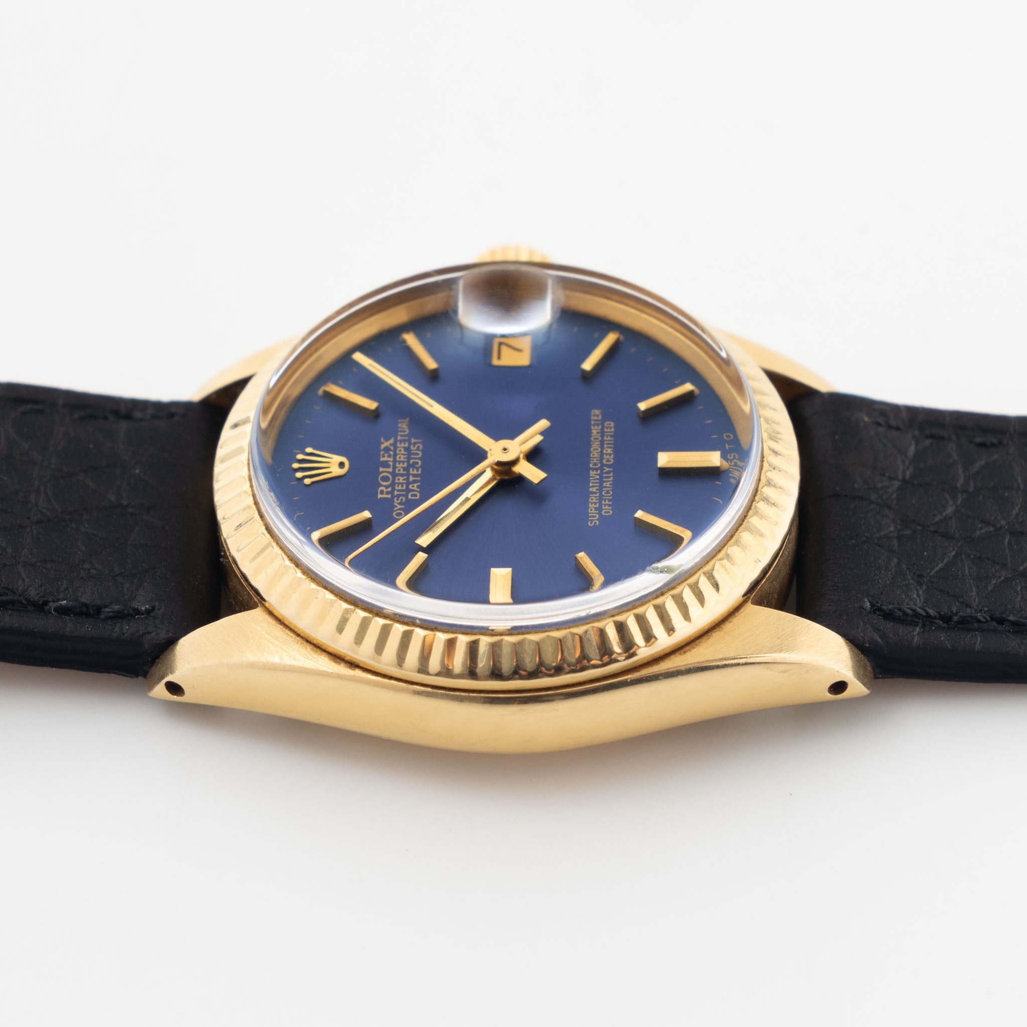 Rolex Datejust ref. 6827/8 Blue Sigma Dial in 18k Yellow Gold 31mm