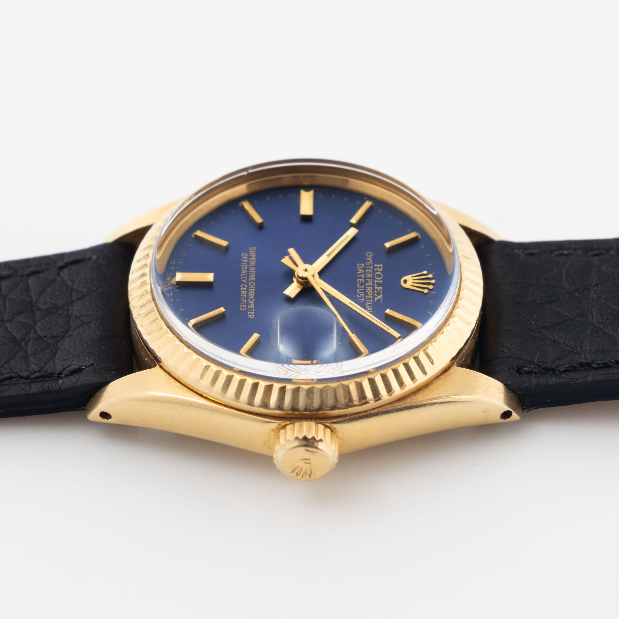 Rolex Datejust ref. 6827/8 Blue Sigma Dial in 18k Yellow Gold 31mm