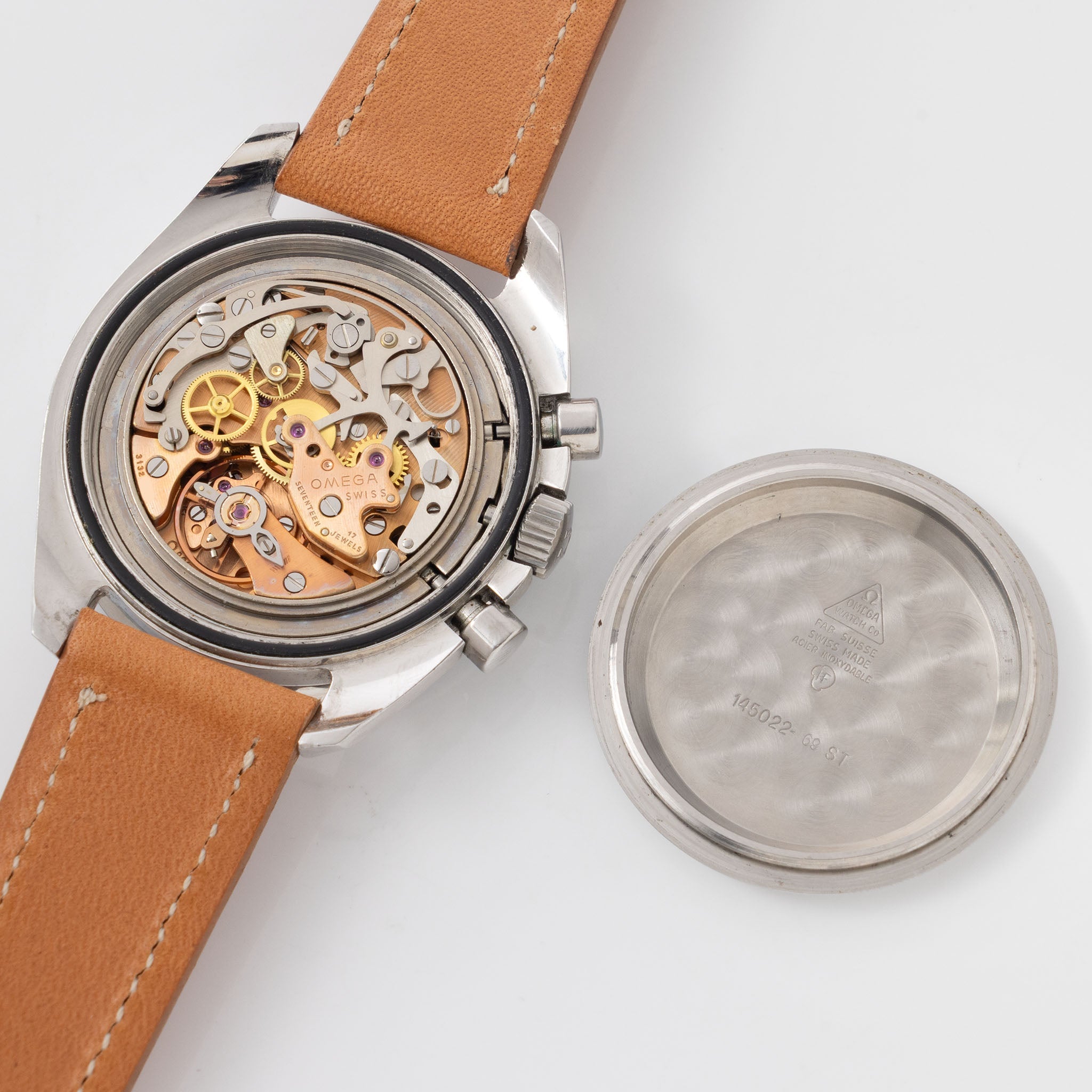 Omega Speedmaster 145.022-69ST Straight Writing with Original Box Papers and Extract of Archives