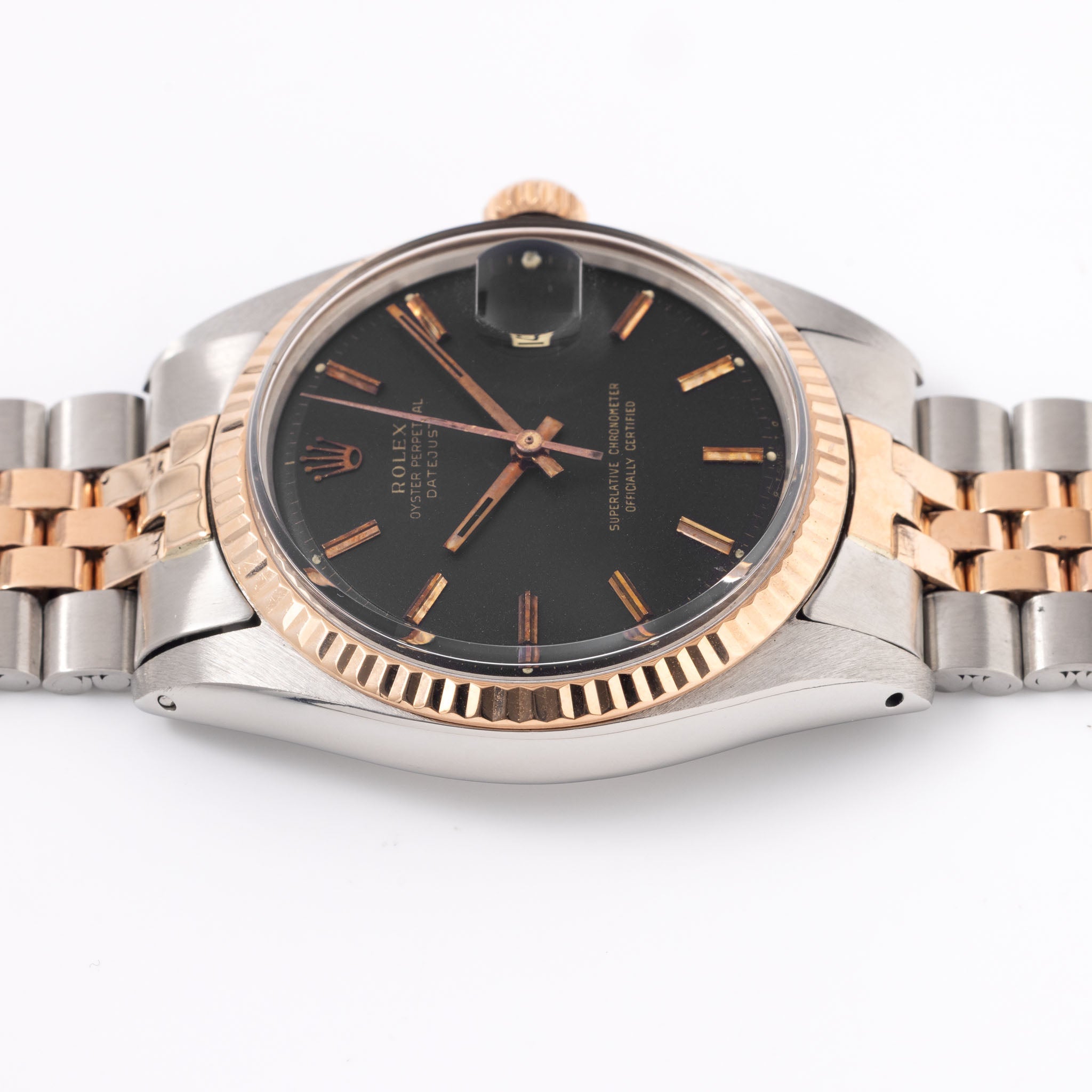 Rolex Datejust 1601 Steel and Rose Gold Black Sigma Dial