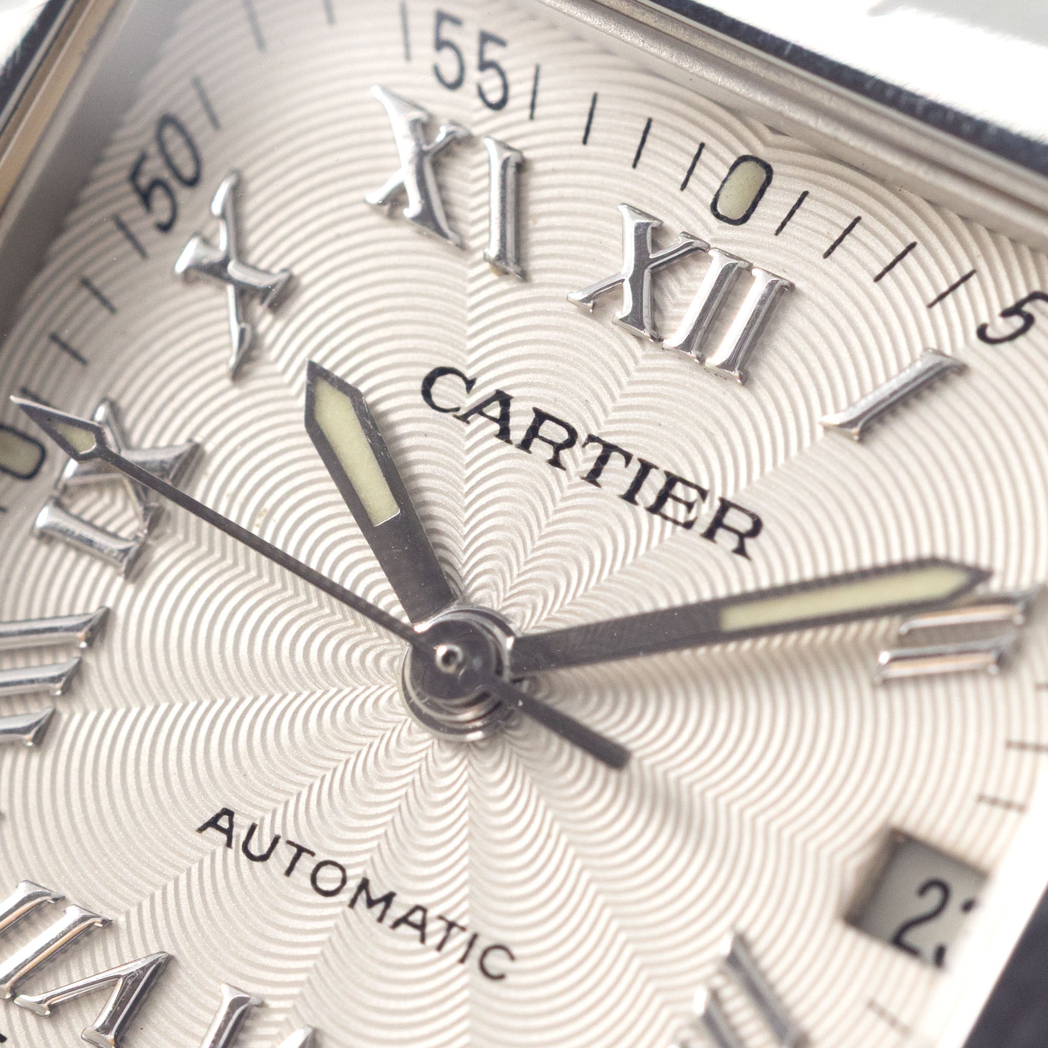 Cartier Santos Galbée 2319 Automatic Silver Guilloché Dial
