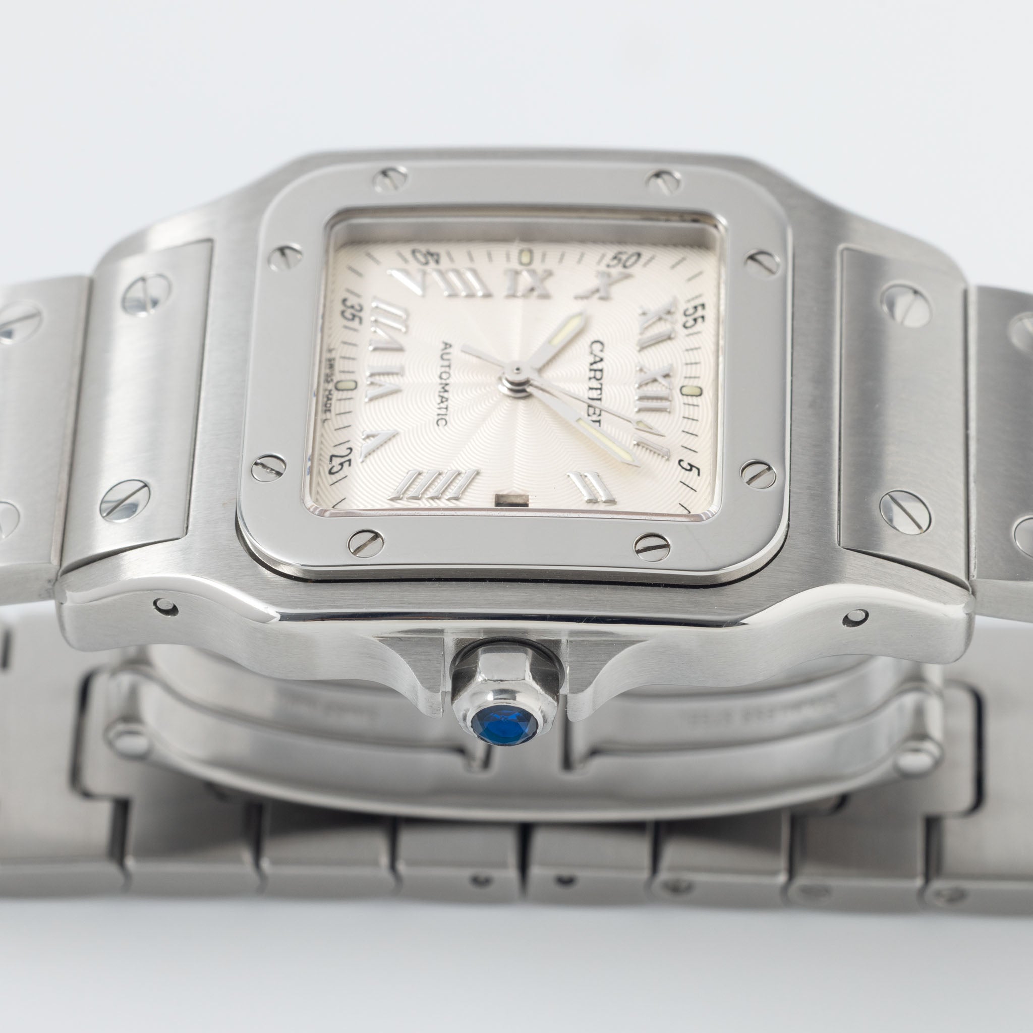 Cartier Santos Galbée 2319 Automatic Silver Guilloché Dial