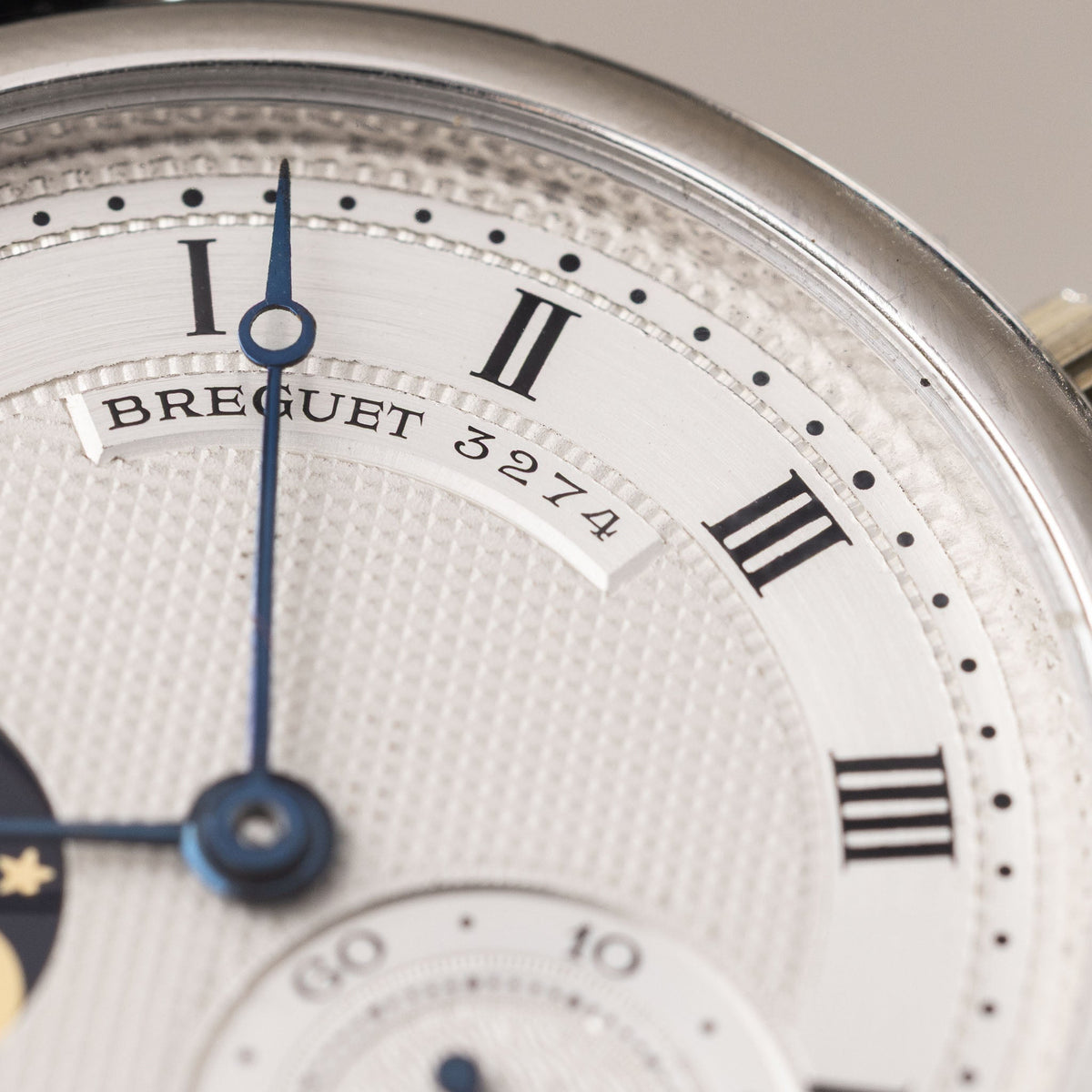 Breguet Classique Moonphase Ref. 3280BB Guilloché Dial in 18k white gold