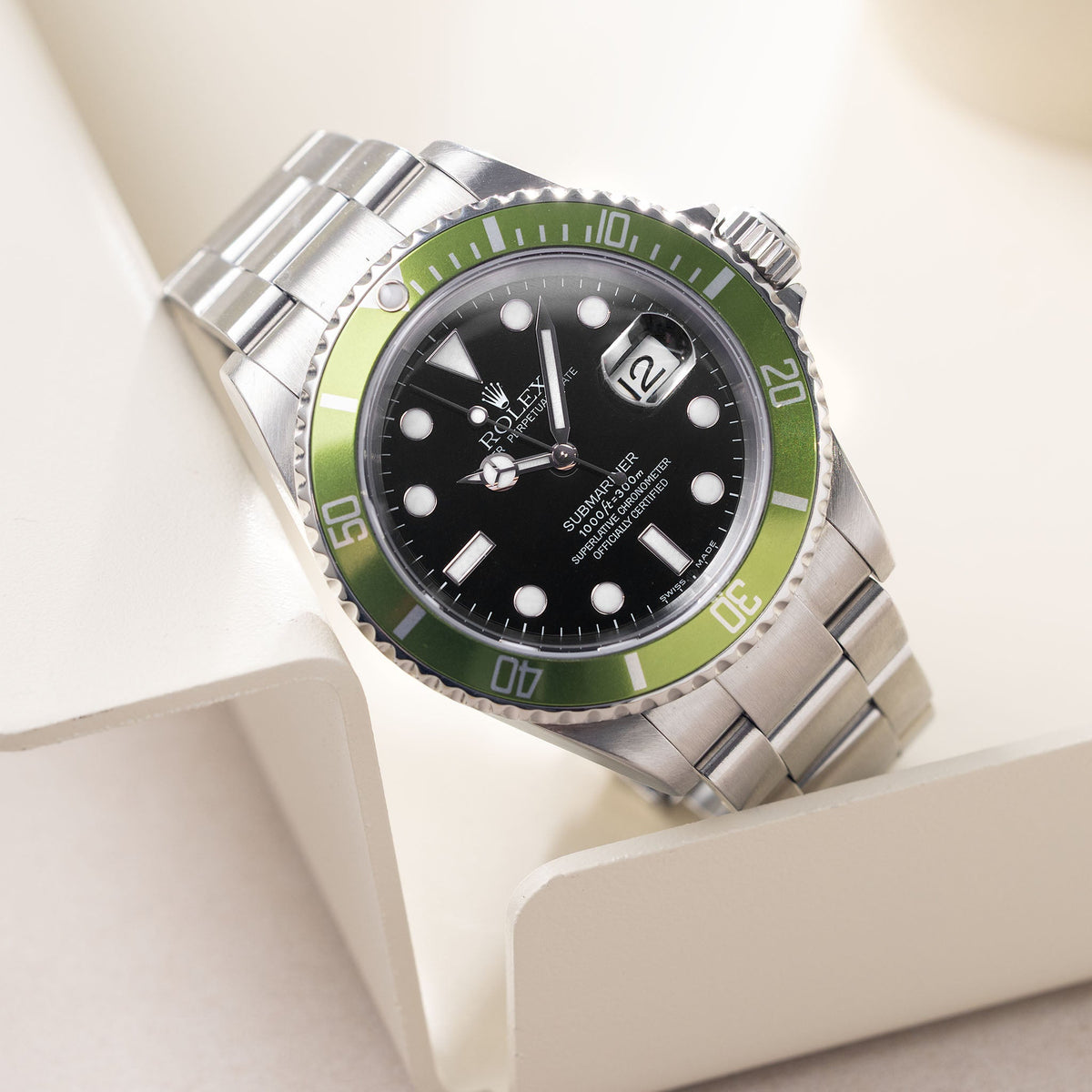 Rolex Submariner 16610LV Kermit MK1 Flat Four Box and Paper Set