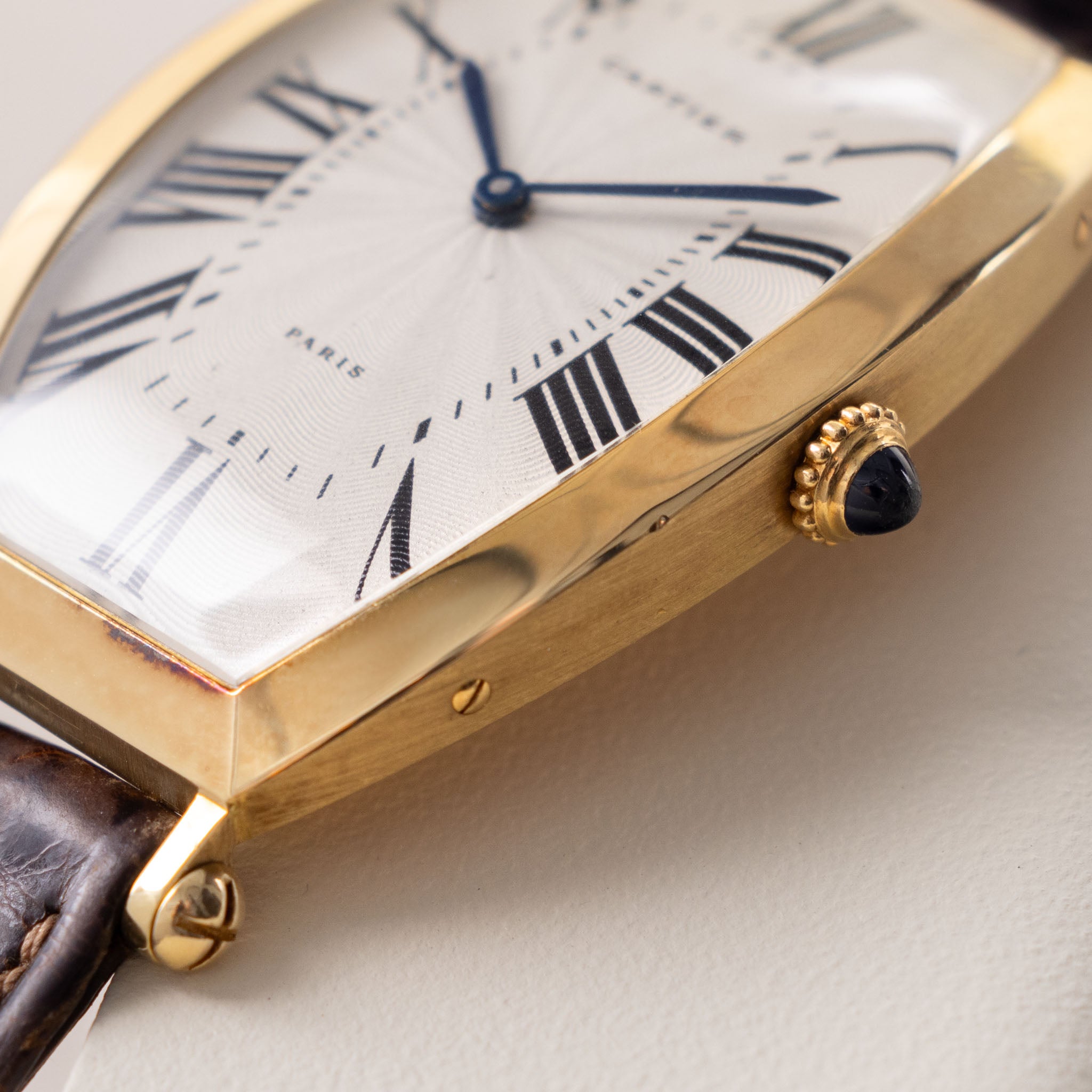 Cartier Paris Tonneau 18kt Yellow Gold Jumbo hand wound