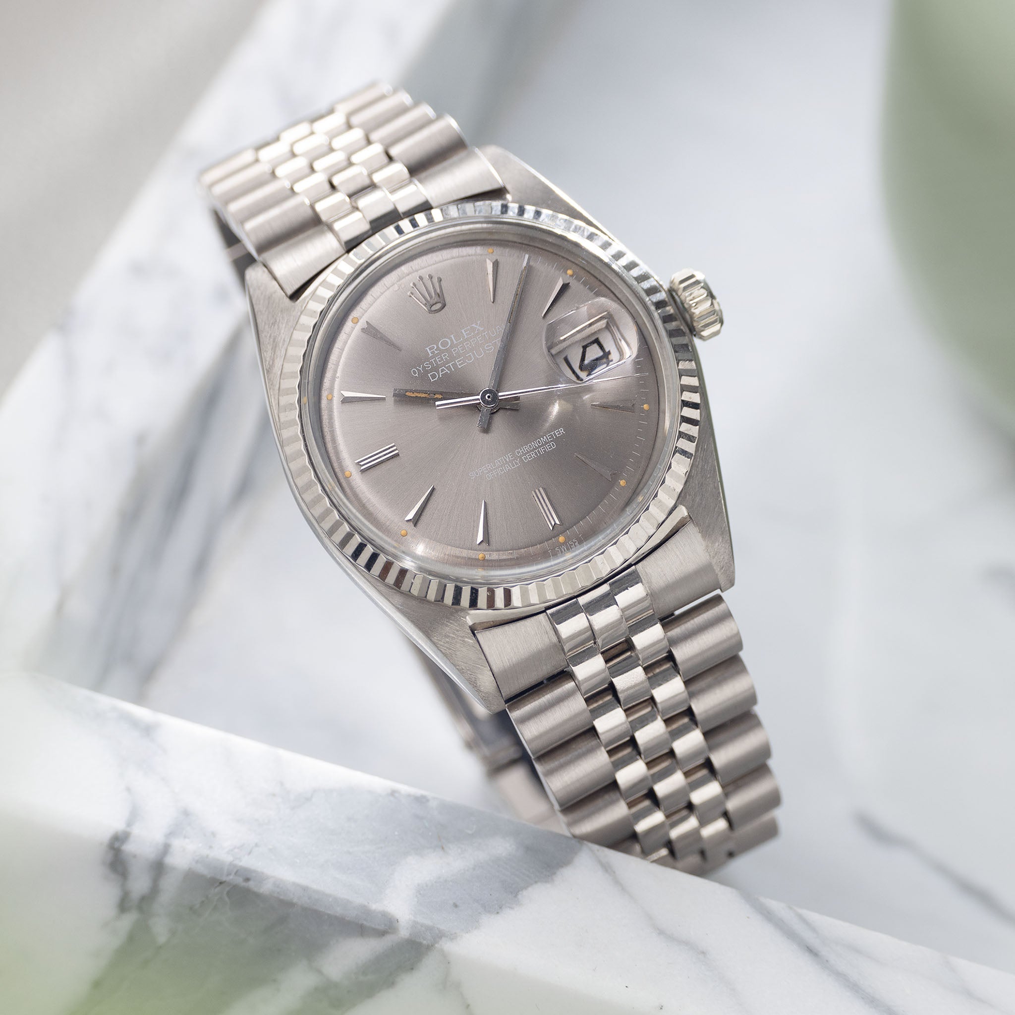 Rolex Datejust 1601/9 White Gold Grey Dial