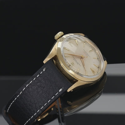 Rolex Oyster perpetual 18 k Yellow Gold Red Writing Dial ref 6084
