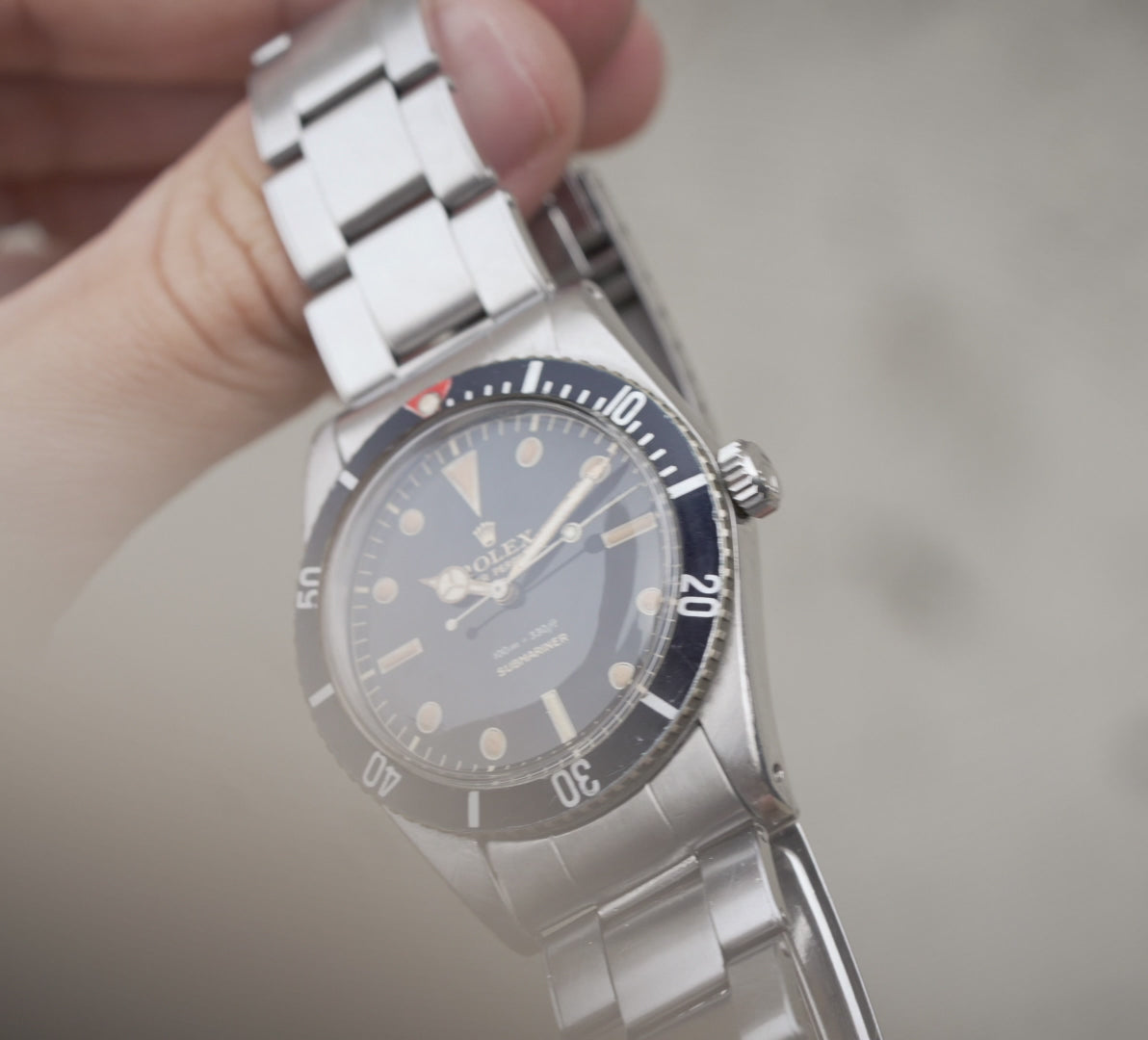 Rolex Submariner 6536-1 Gilt Dial Red Triangle Bezel Insert
