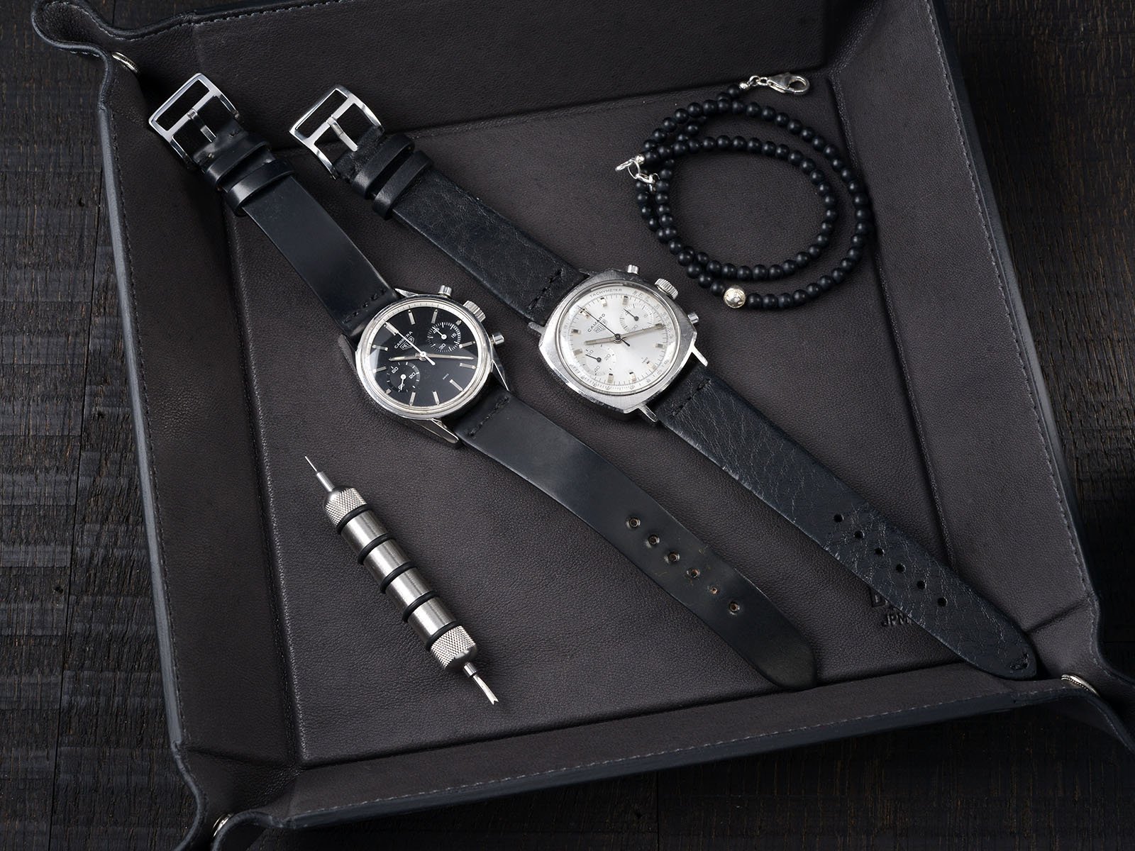 VINTAGE HEUER CARRERA 3647N BLACK DIAL