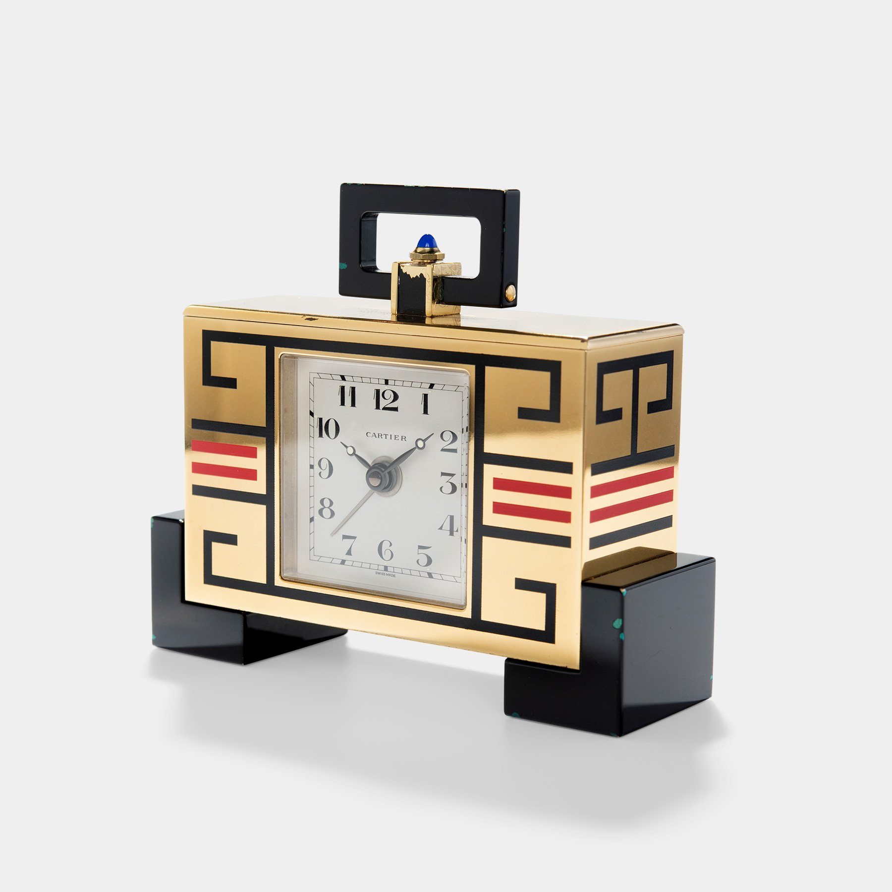 Cartier Art Deco Style Alarm Desk Clock 