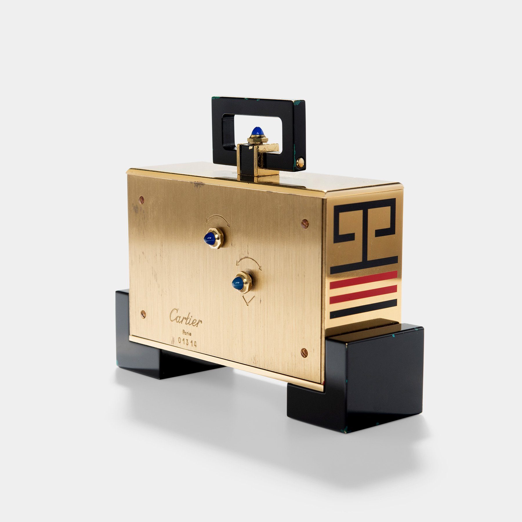 Cartier Art Deco Style Alarm Desk Clock 
