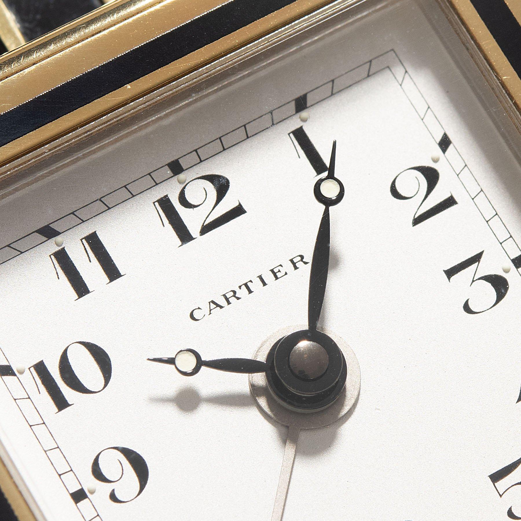 Cartier Art Deco Style Alarm Desk Clock 