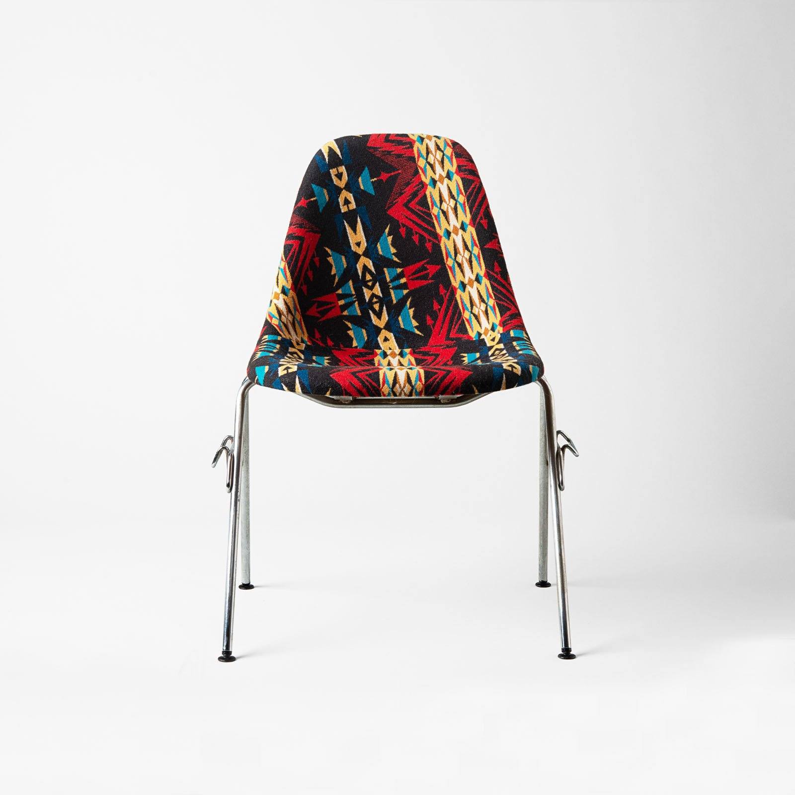 1970s Unique Pendelton Eames Side Chair Black
